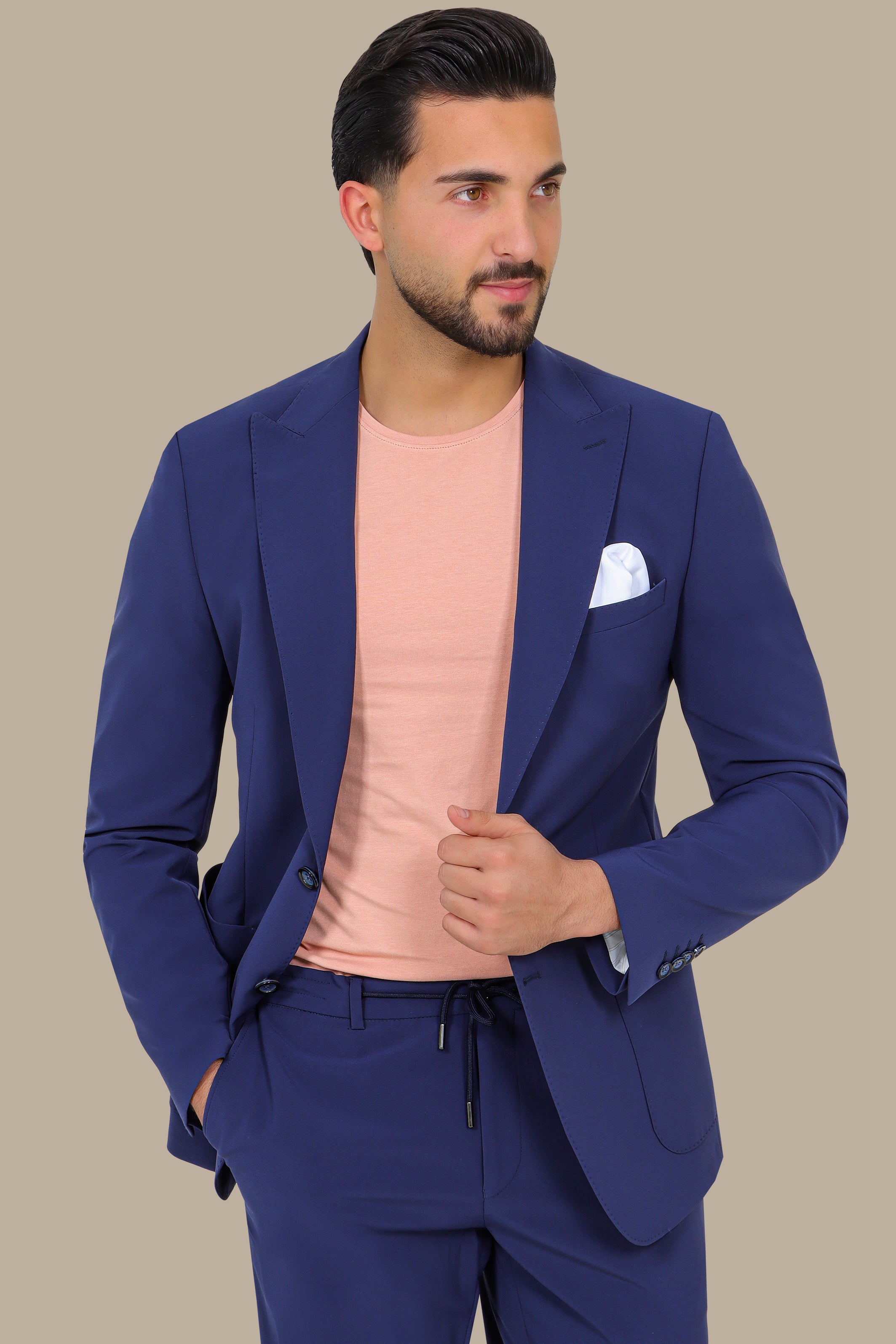 Travel Suit Peak Lapel | Blue