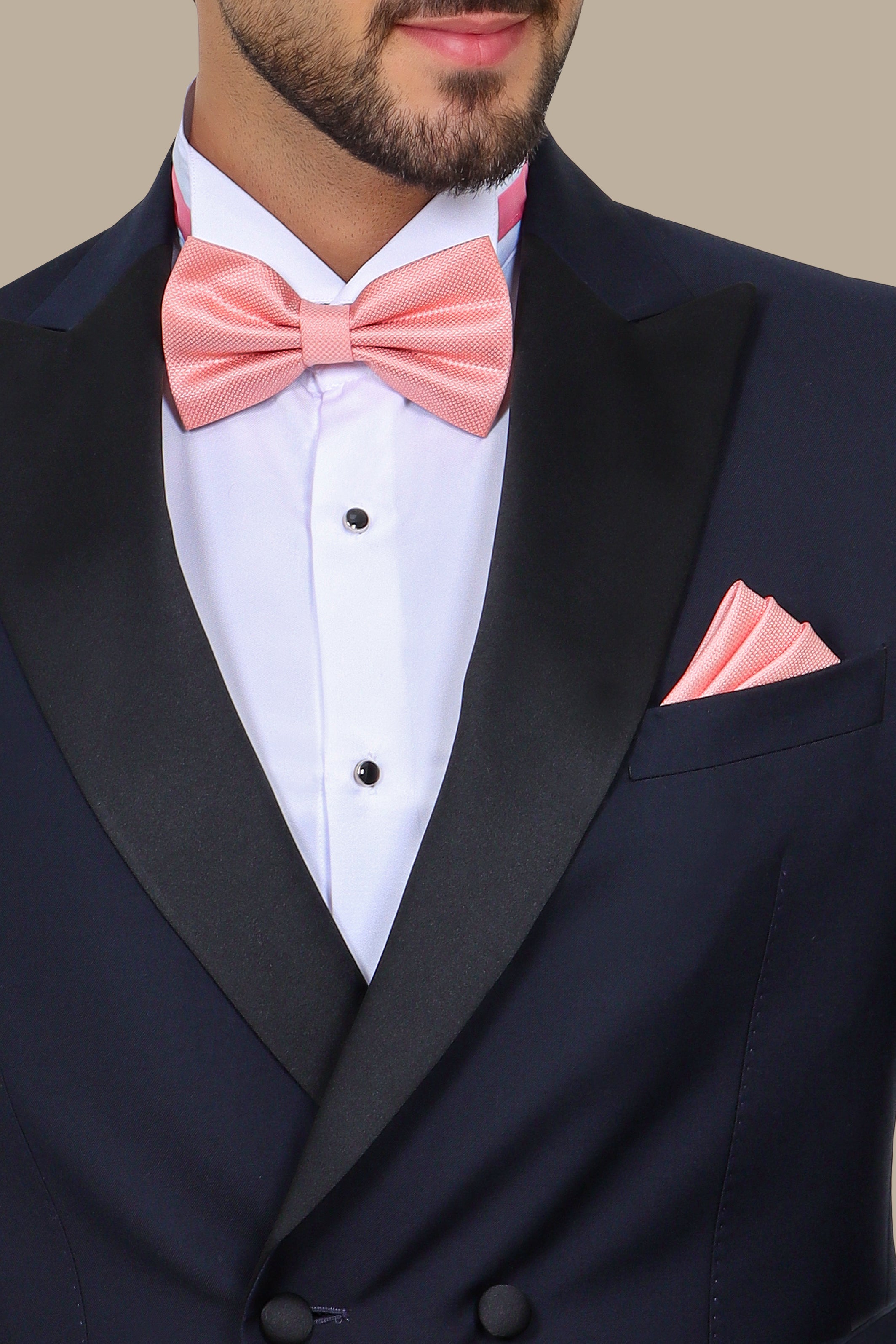 Navy Double-Breasted Peak Lapel Tuxedo