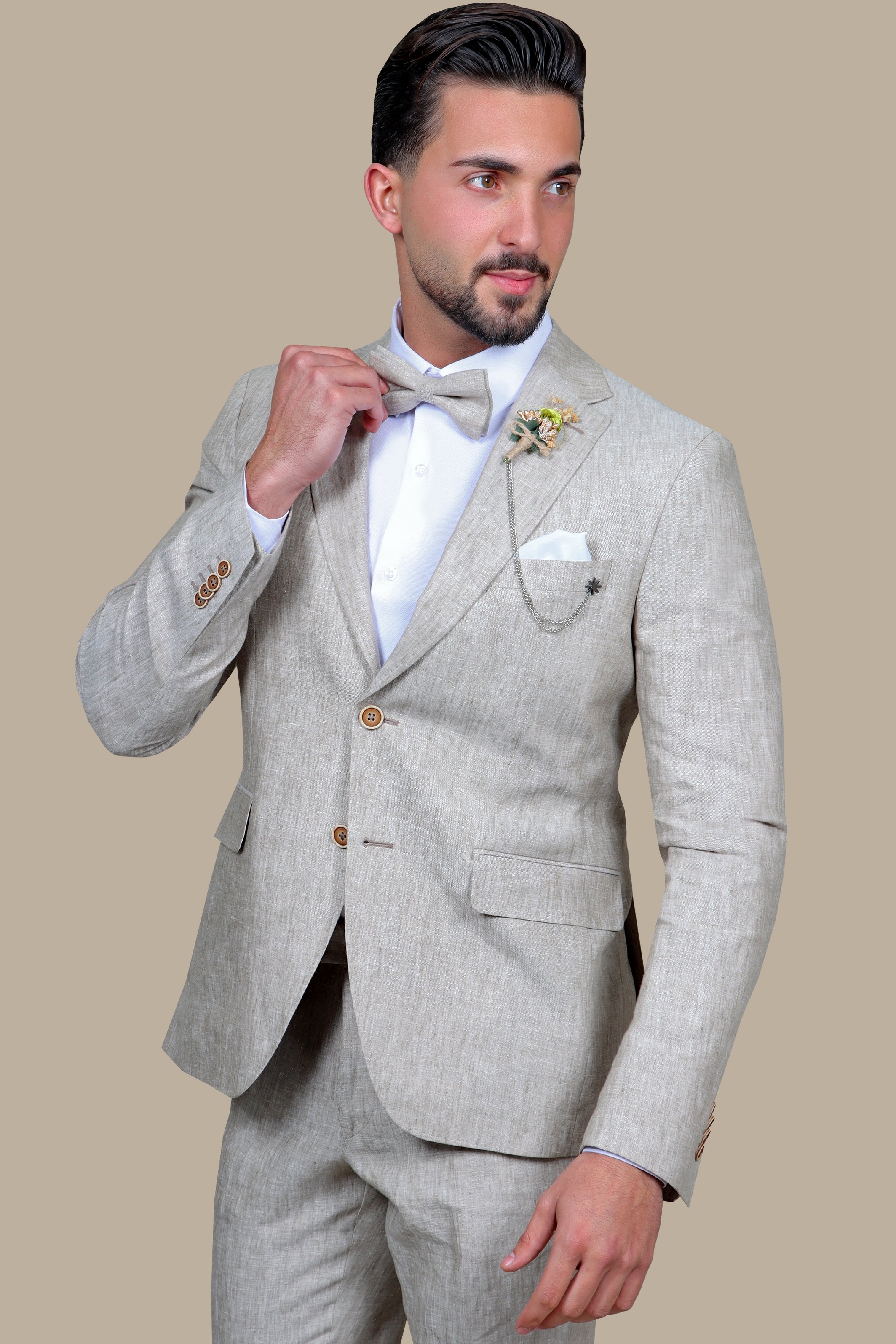 Beige Bliss: Linen Suit Perfection