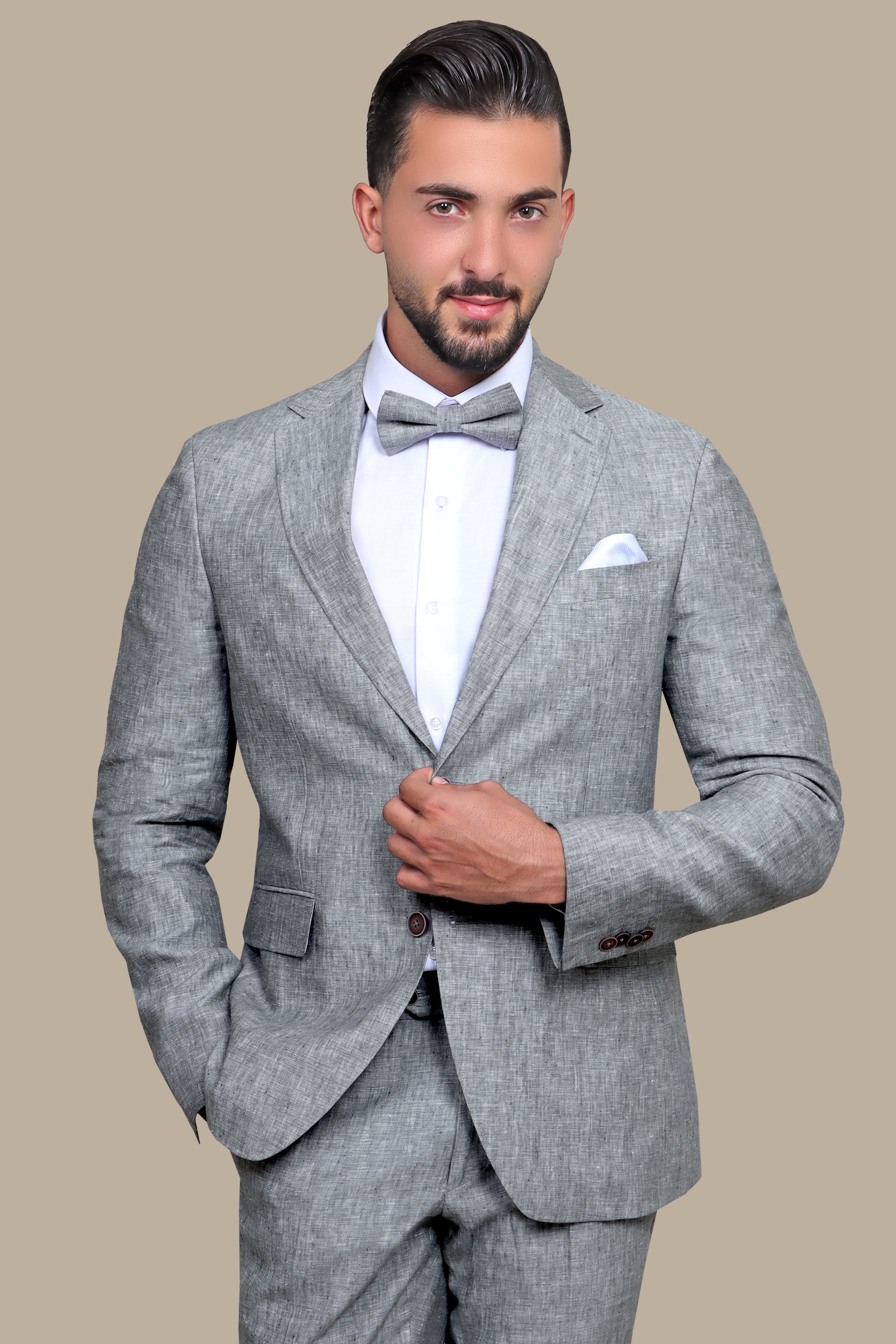 Light Gray Linen Suit