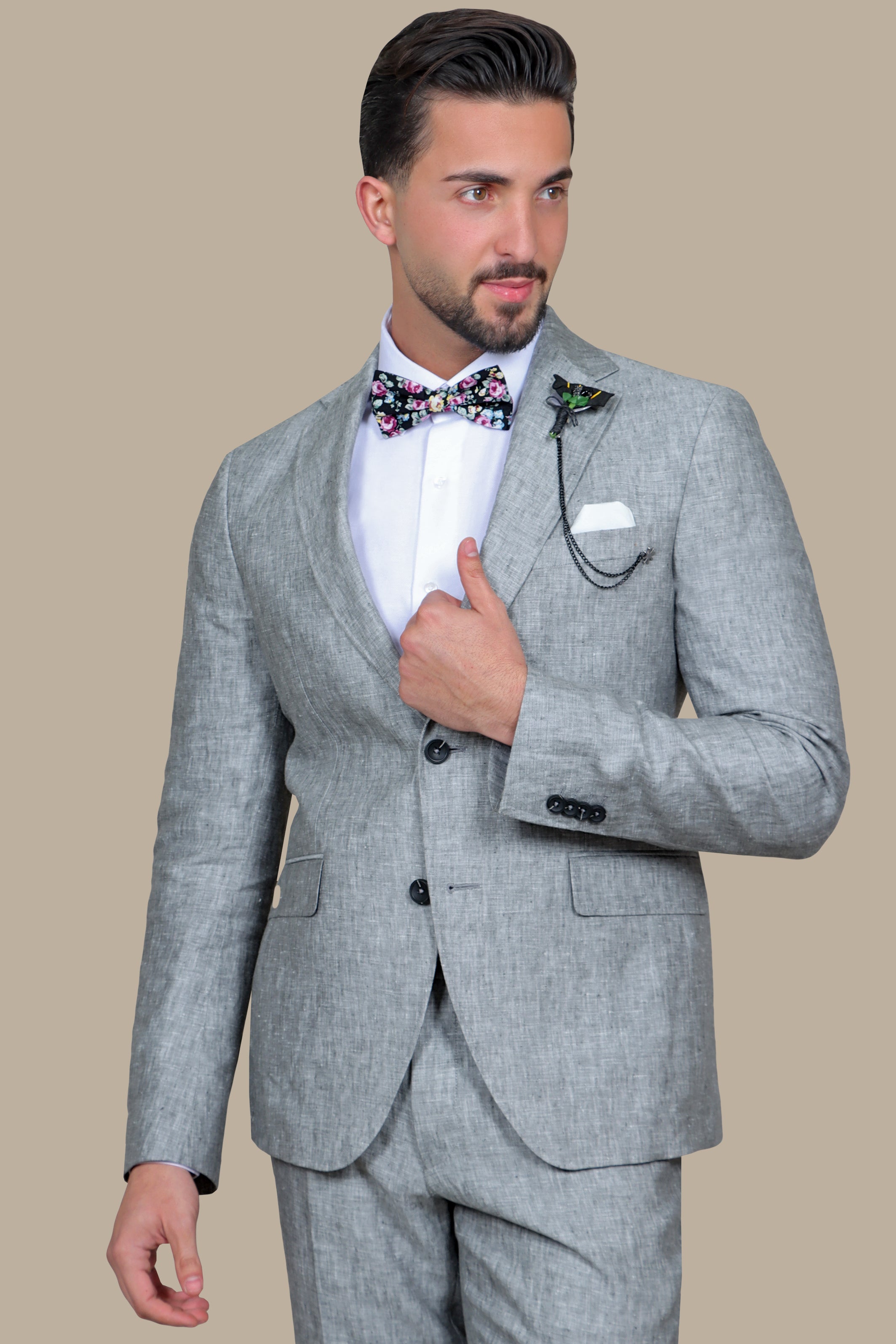 Light Gray Linen Suit