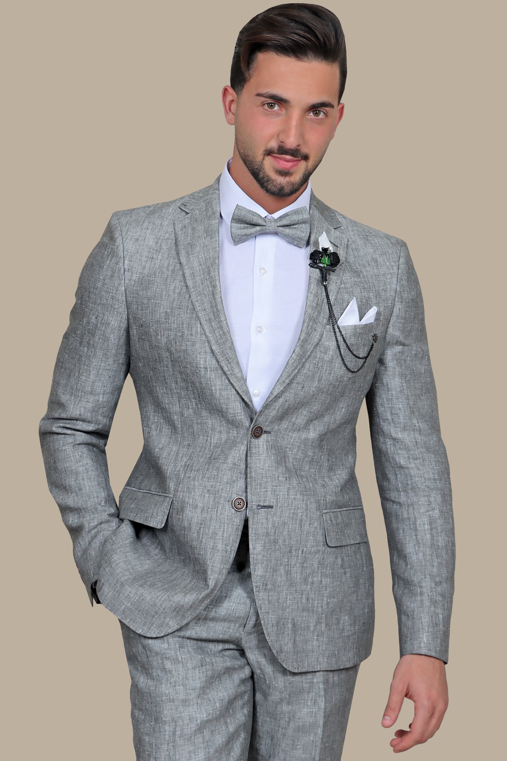 Light Gray Linen Suit