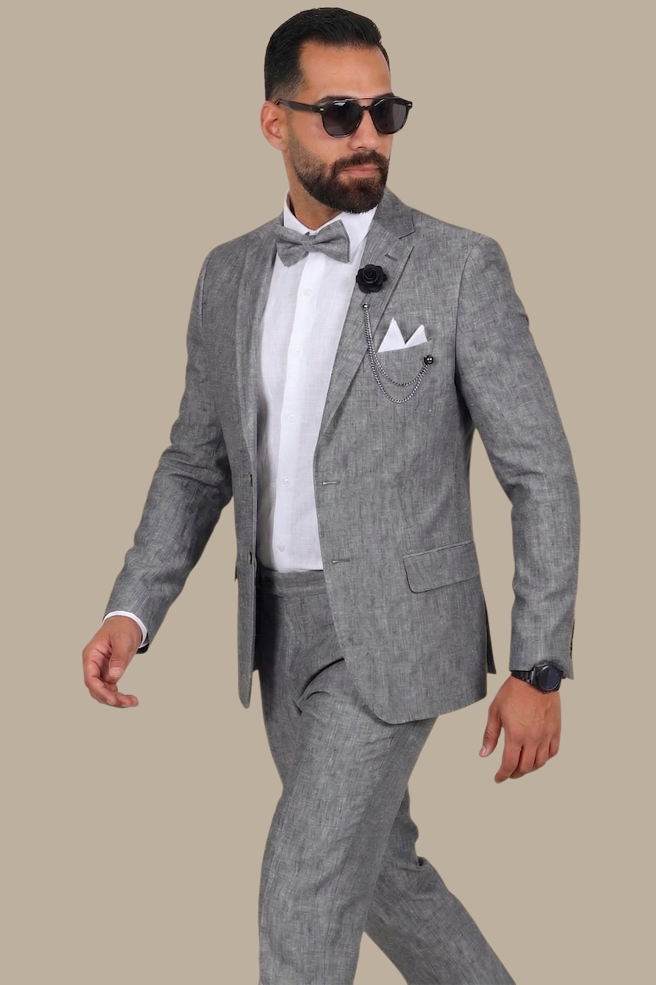 Light Gray Linen Suit