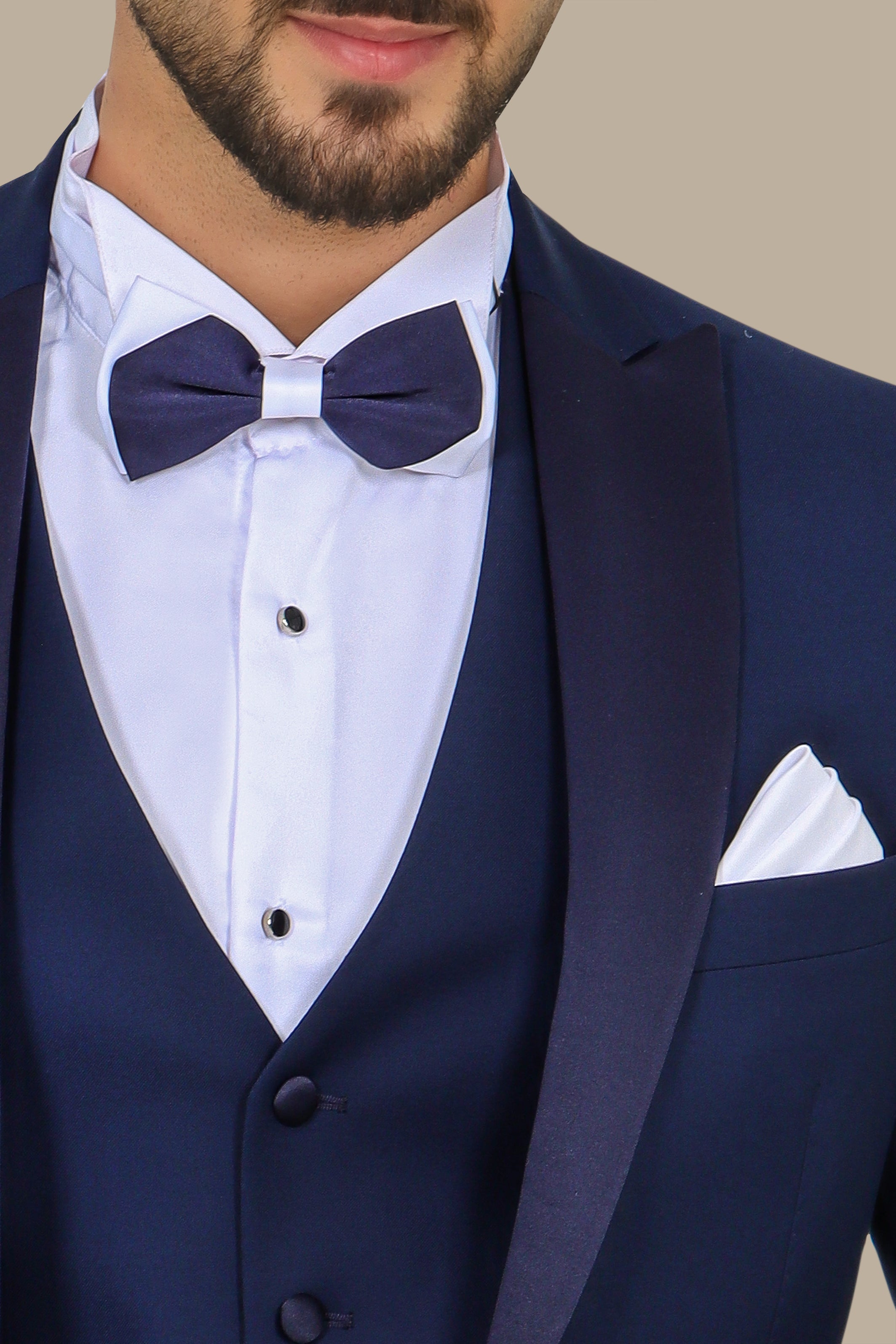 Classic Light Navy Tuxedo Peak 3-Piece Set