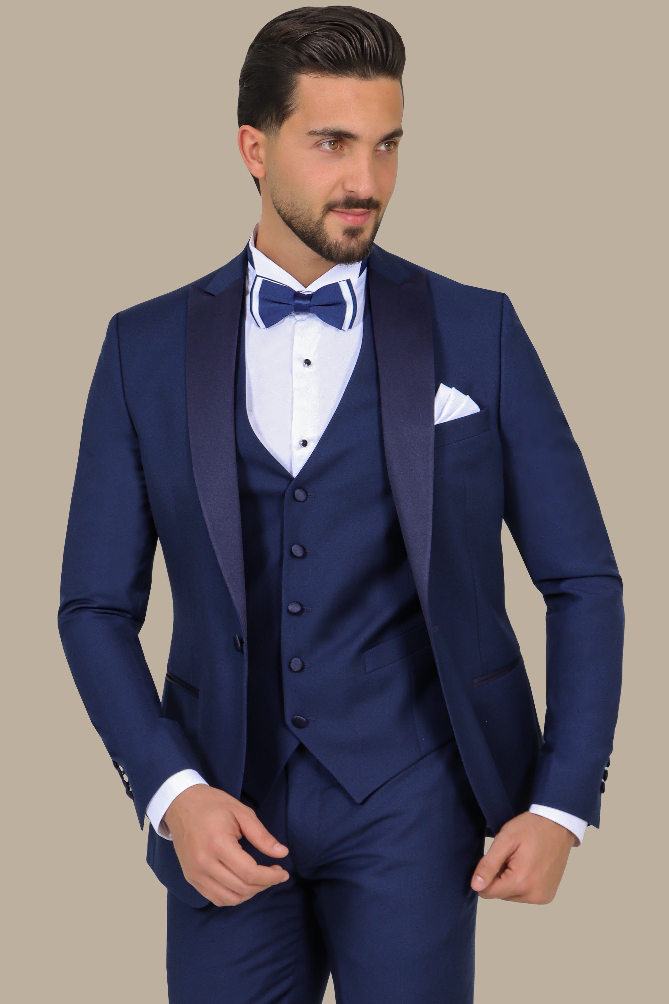 Classic Light Navy Tuxedo Peak 3-Piece Set