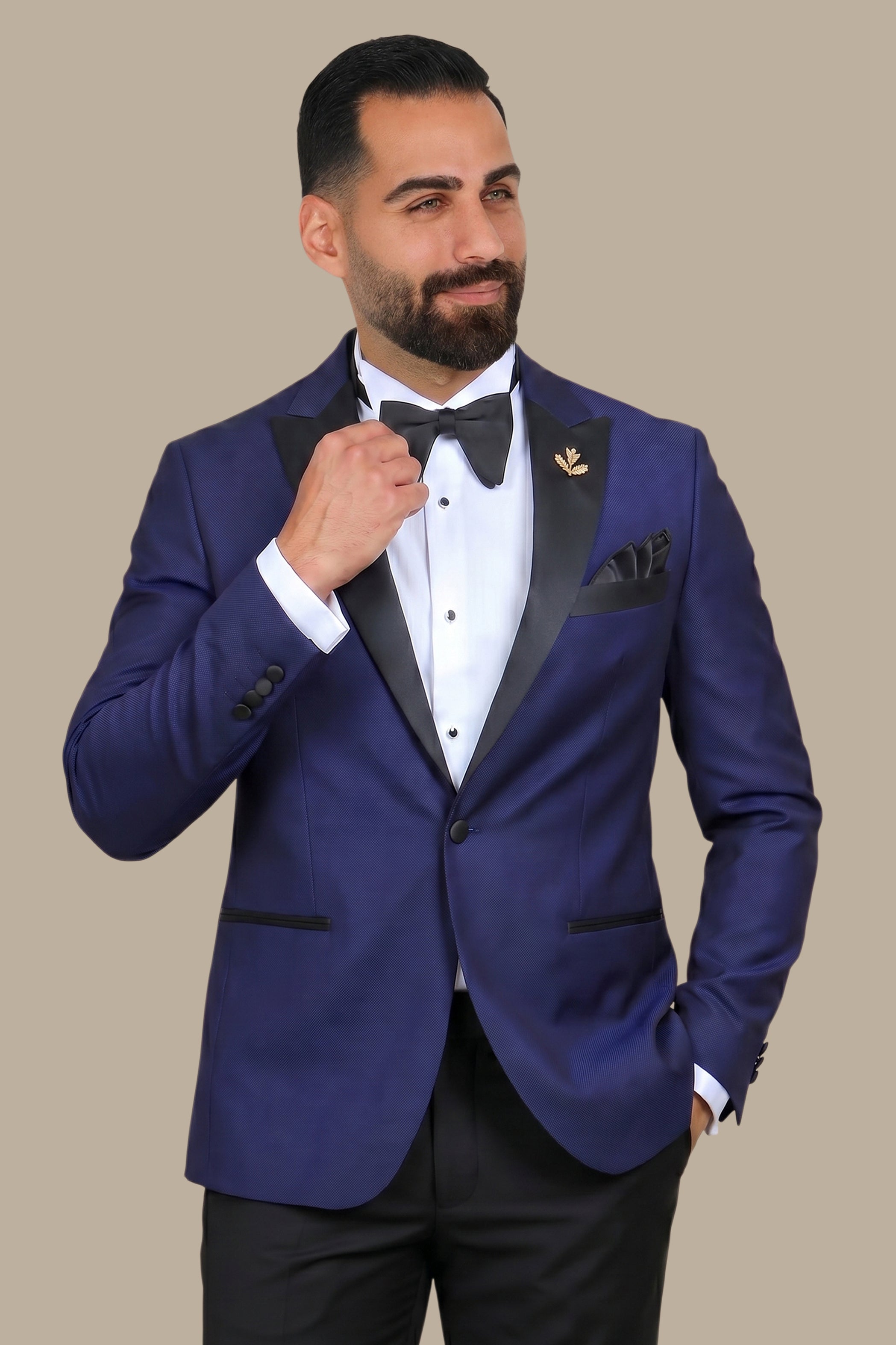 Indigo Peak Structured Black Tuxedo Pants