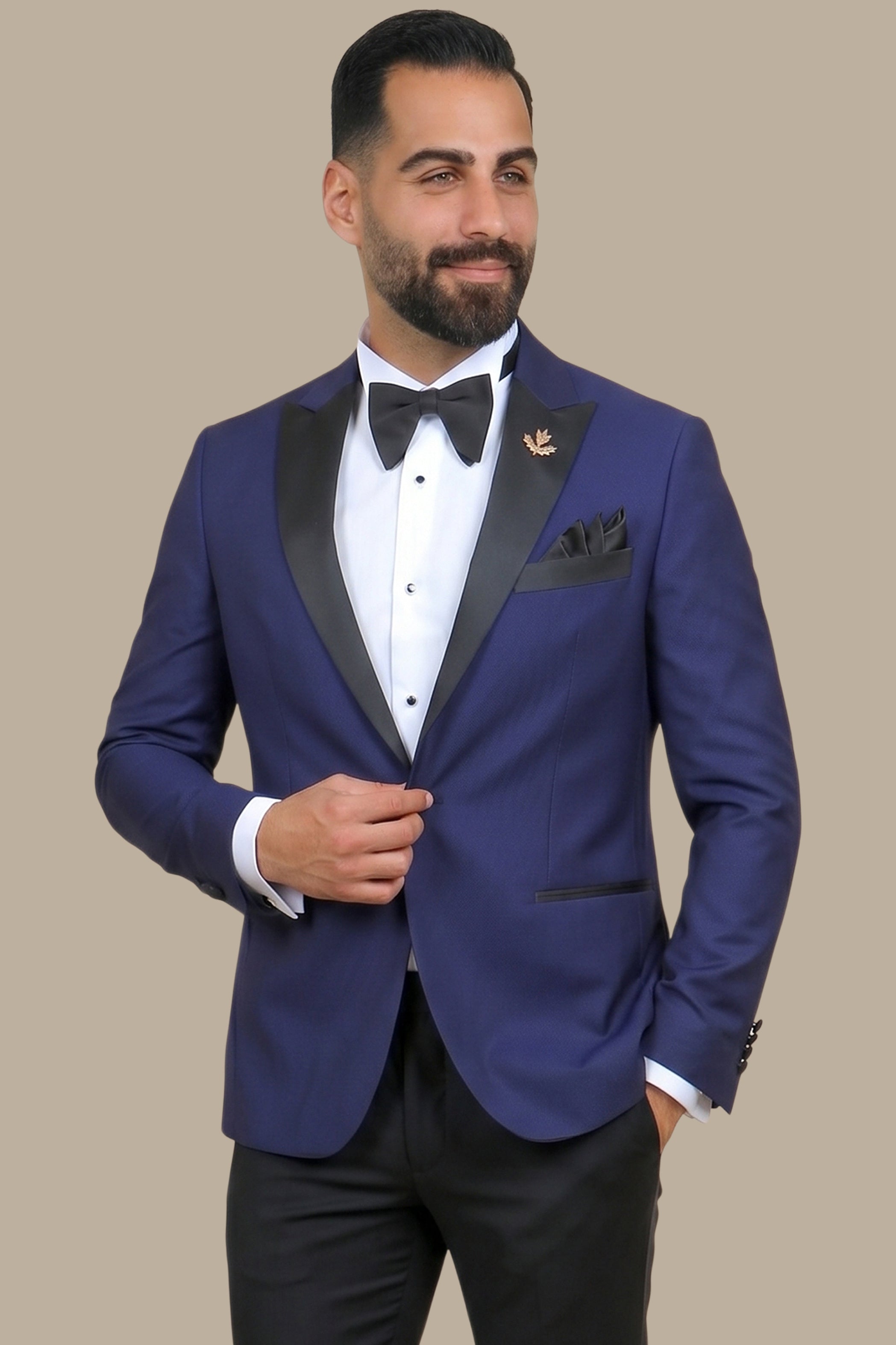 Indigo Peak Structured Black Tuxedo Pants