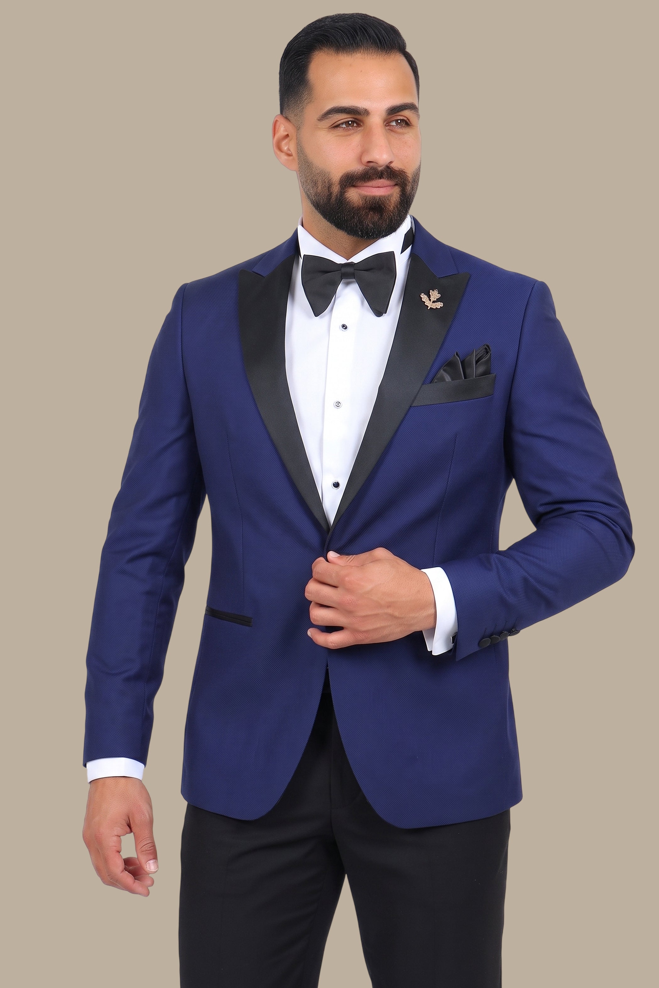 Indigo Peak Structured Black Tuxedo Pants
