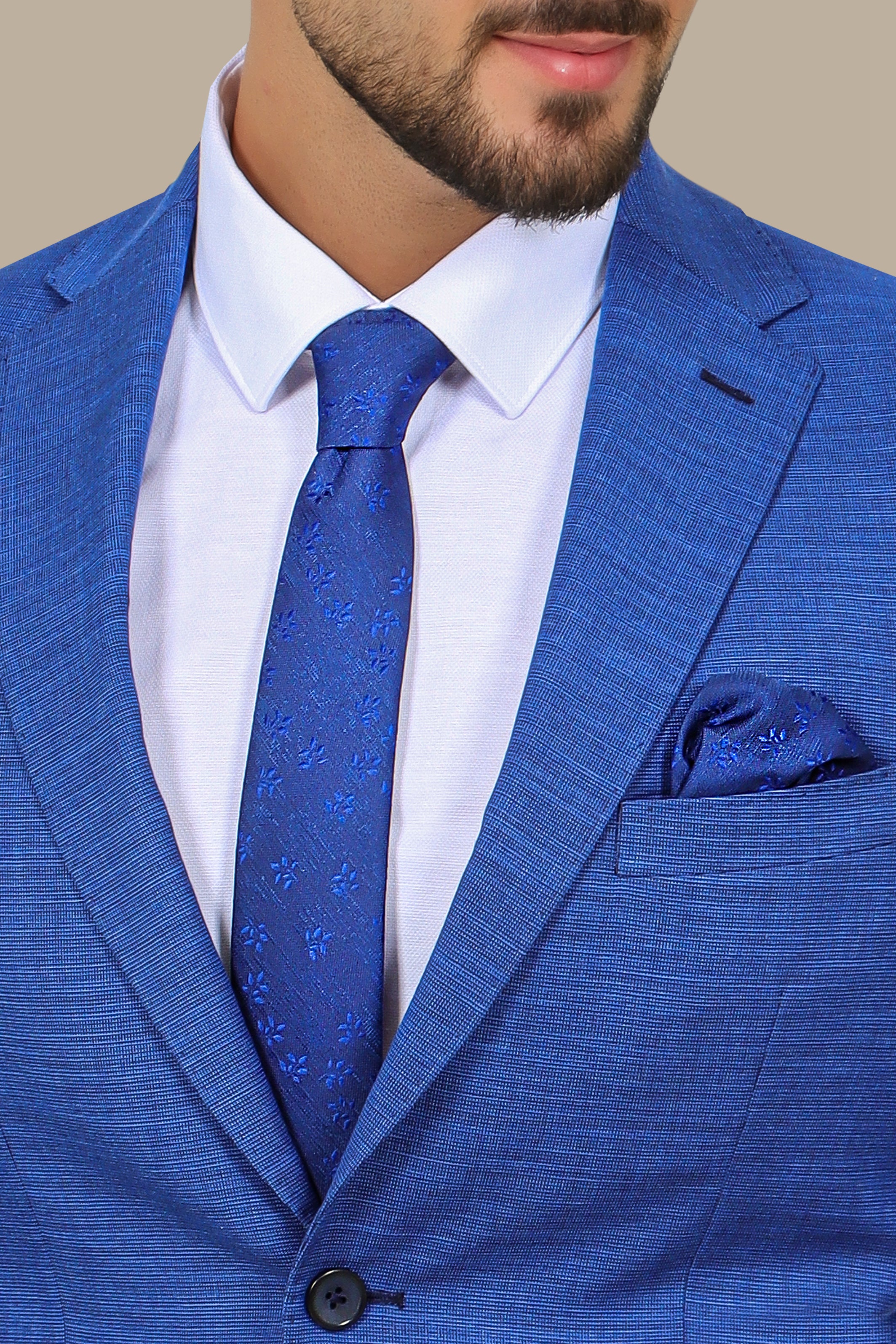Structured Indigo Suit with Notch Lapel