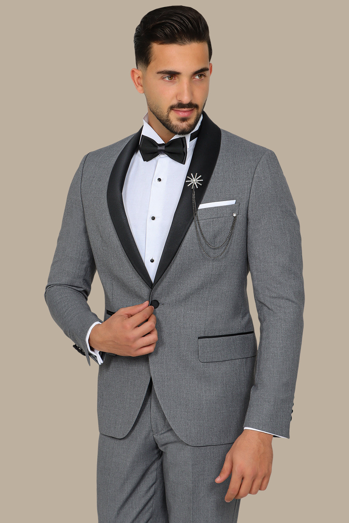 Grey Colchale Structured Tuxedo