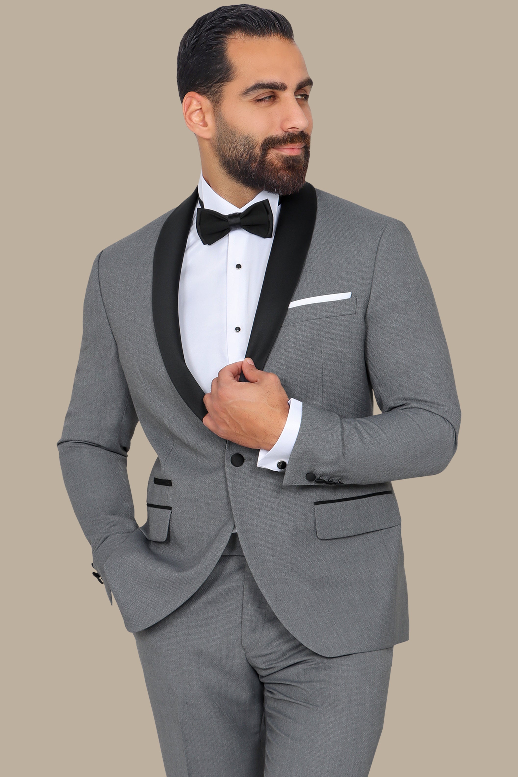 Grey Colchale Structured Tuxedo
