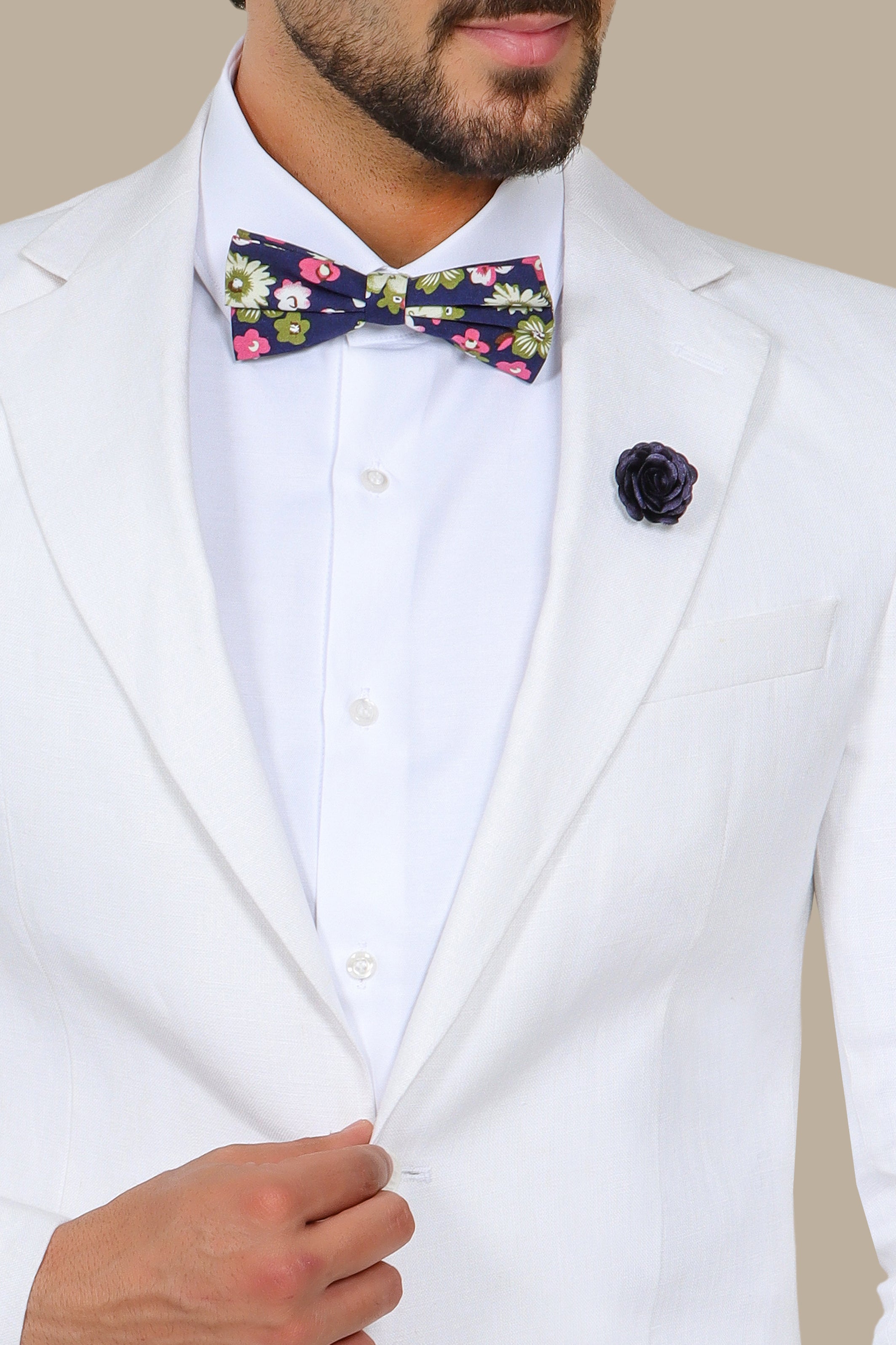 White Linen Suit – 2-Piece with Notch Lapel