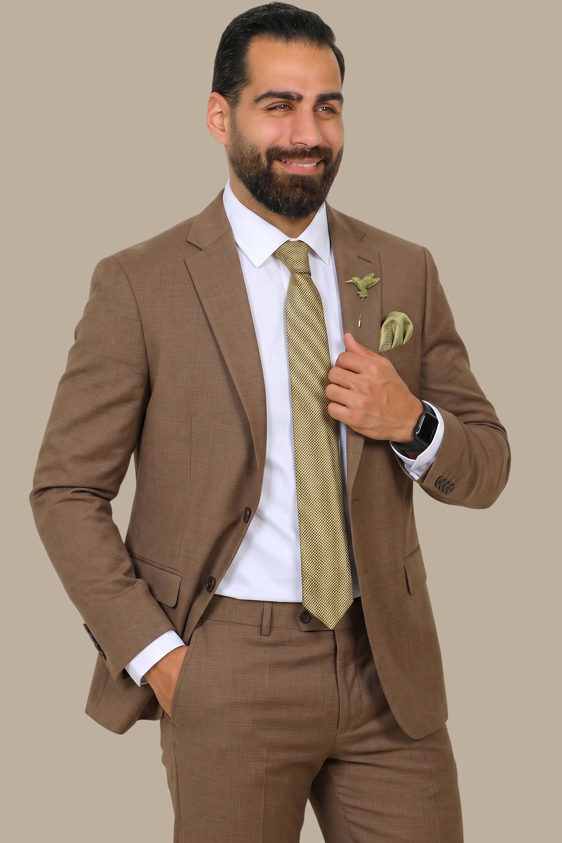Structured Lycra Suit with Notch Lapel