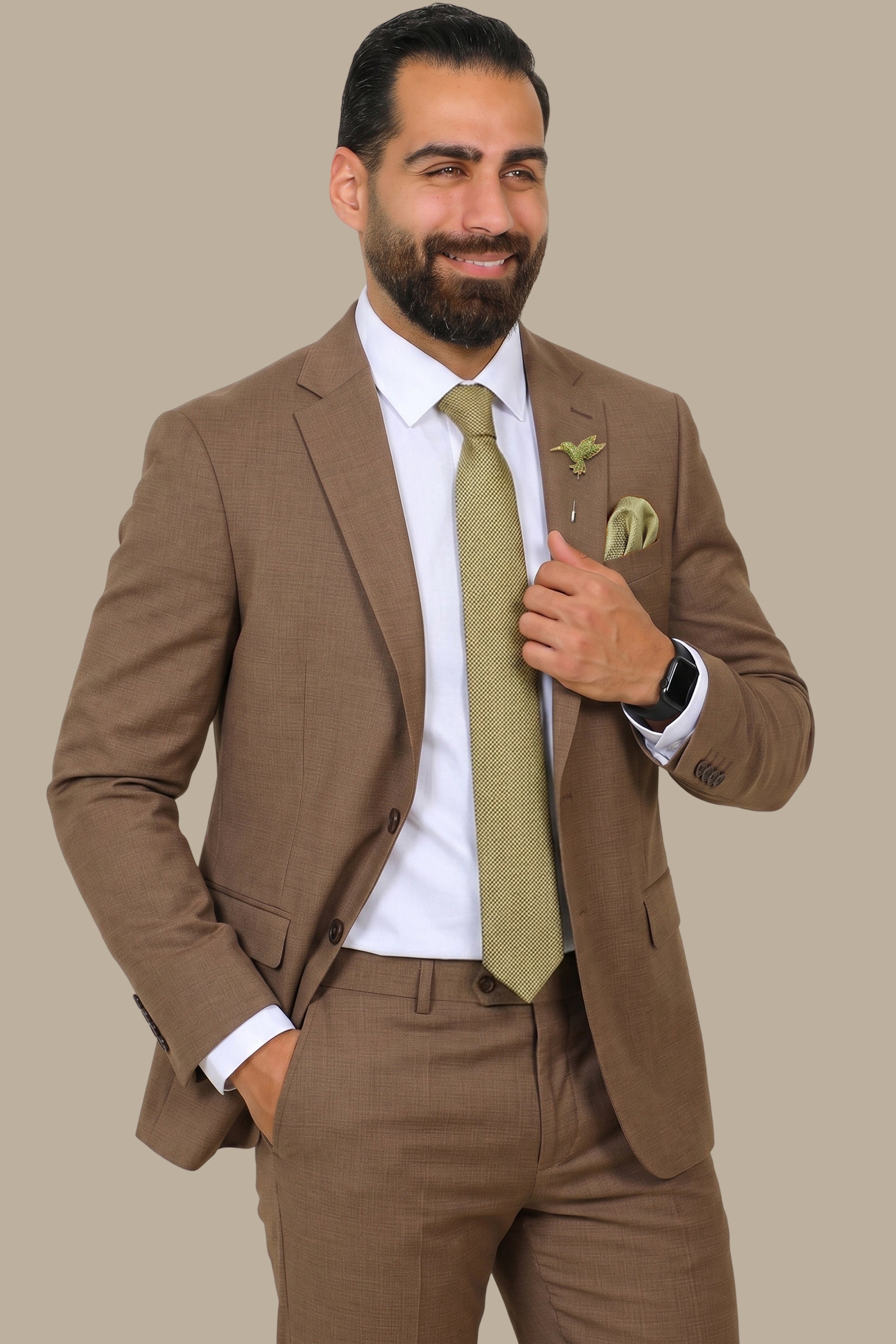 Structured Lycra Suit with Notch Lapel