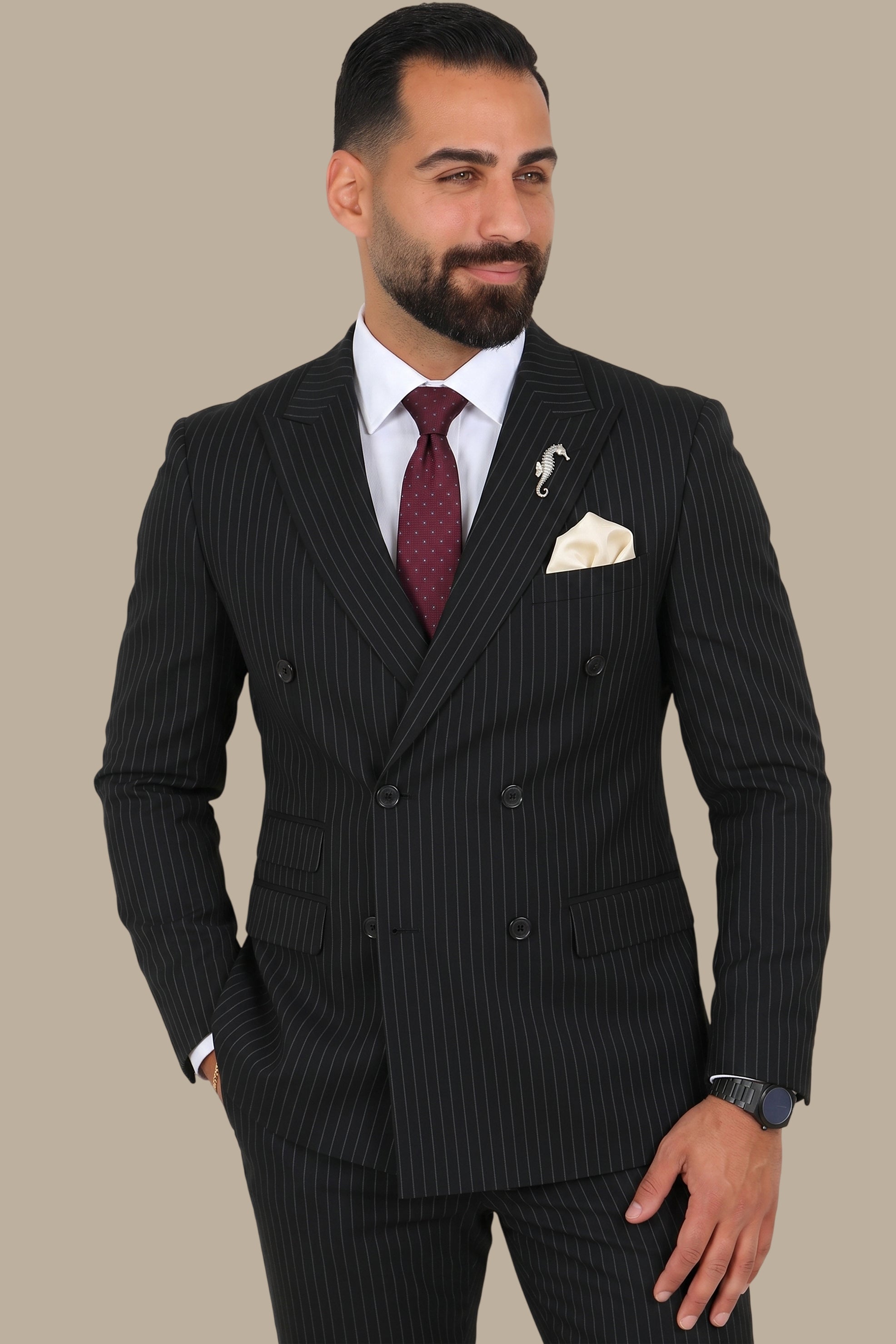 Double-Breasted Striped Suit