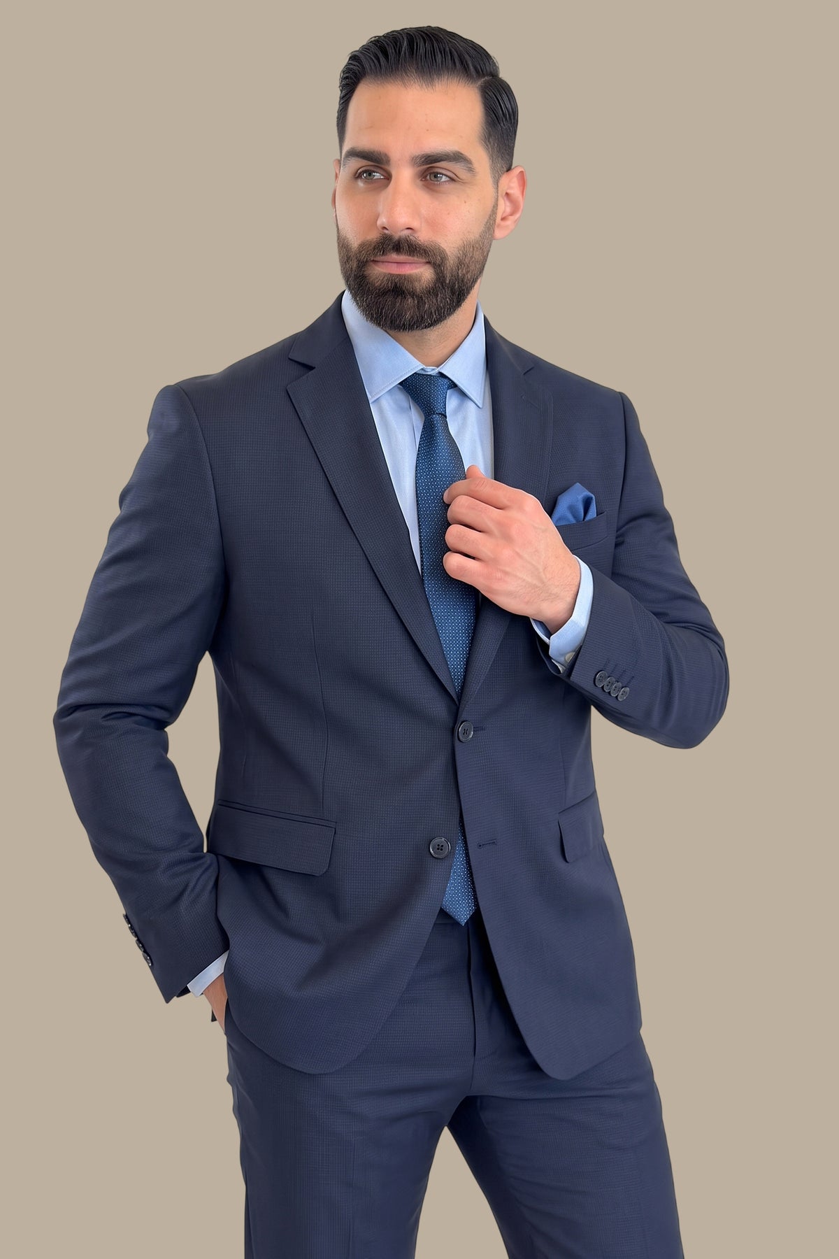 Plain Wool Notch Lapel Suit