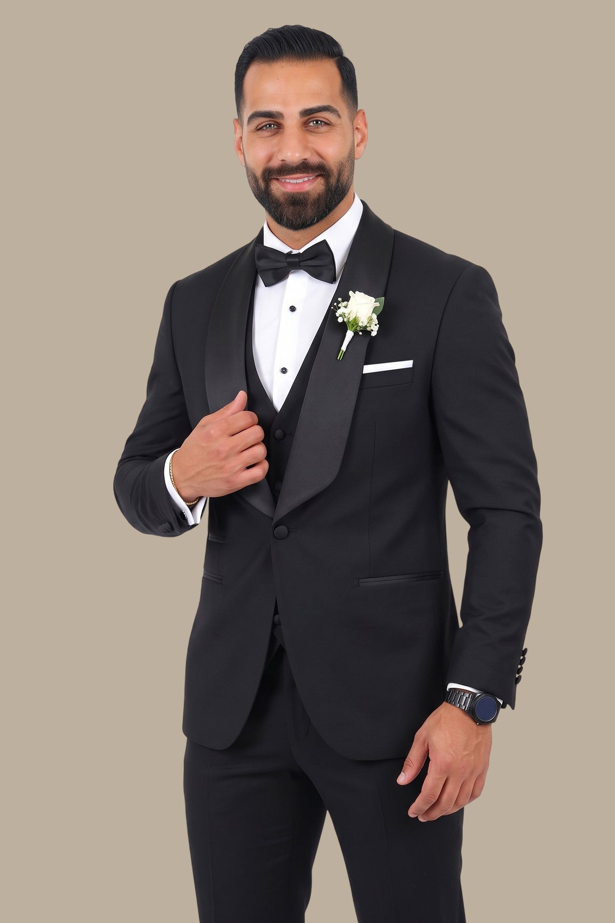 4-Piece Low-Cut Shawl Collar Tuxedo Set
