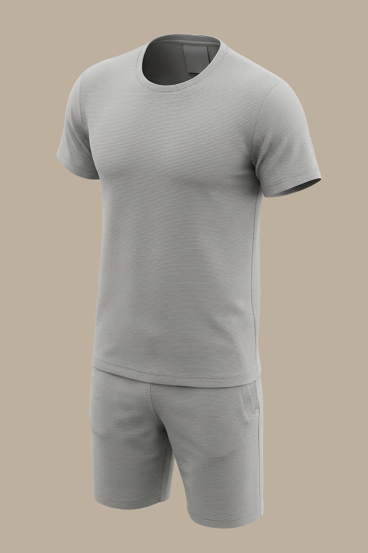 Urban Edge: Light Grey Horizontally Ripped Tracksuit