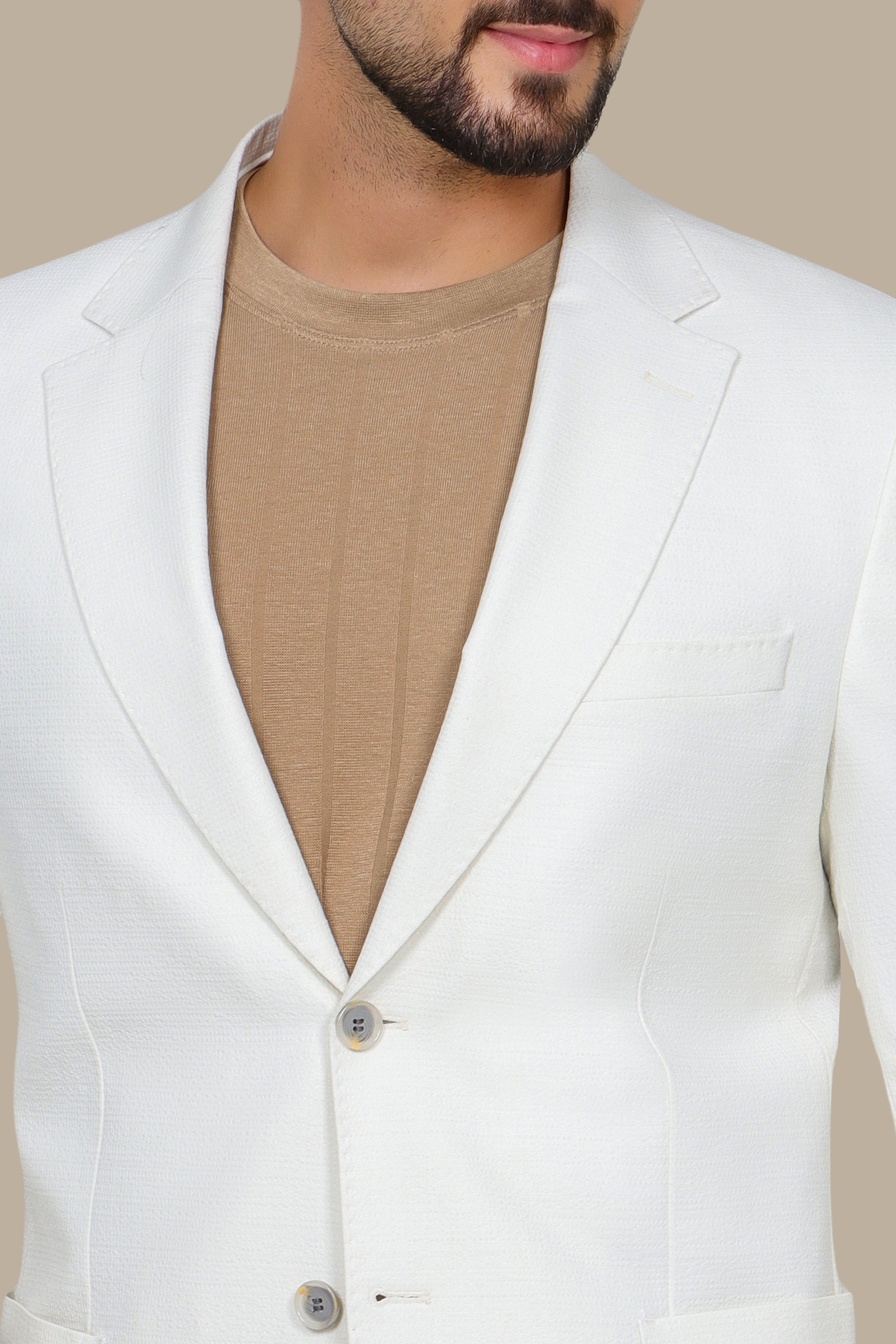 White Notch Lapel Blazer Patch