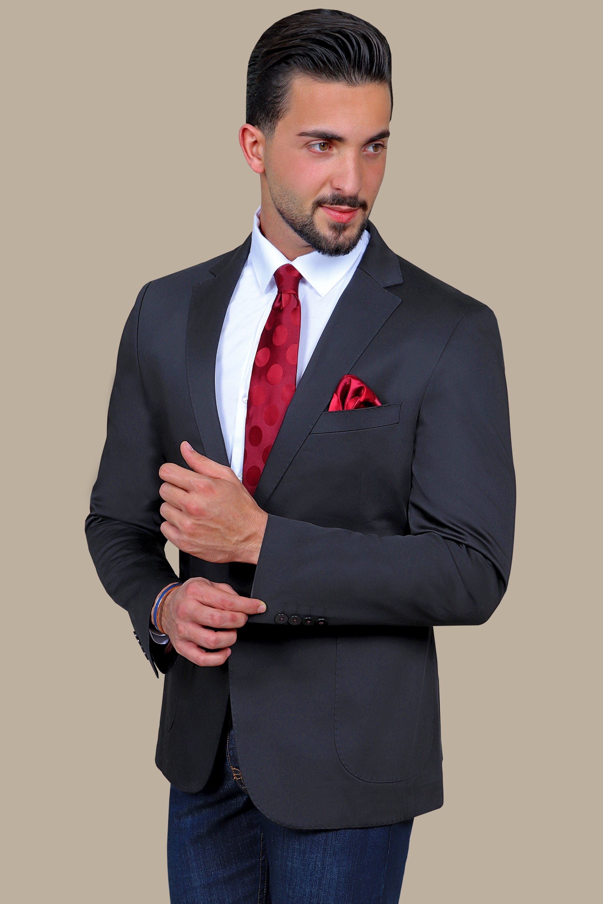 Chic Sophistication: The Satin Patch Black Blazer