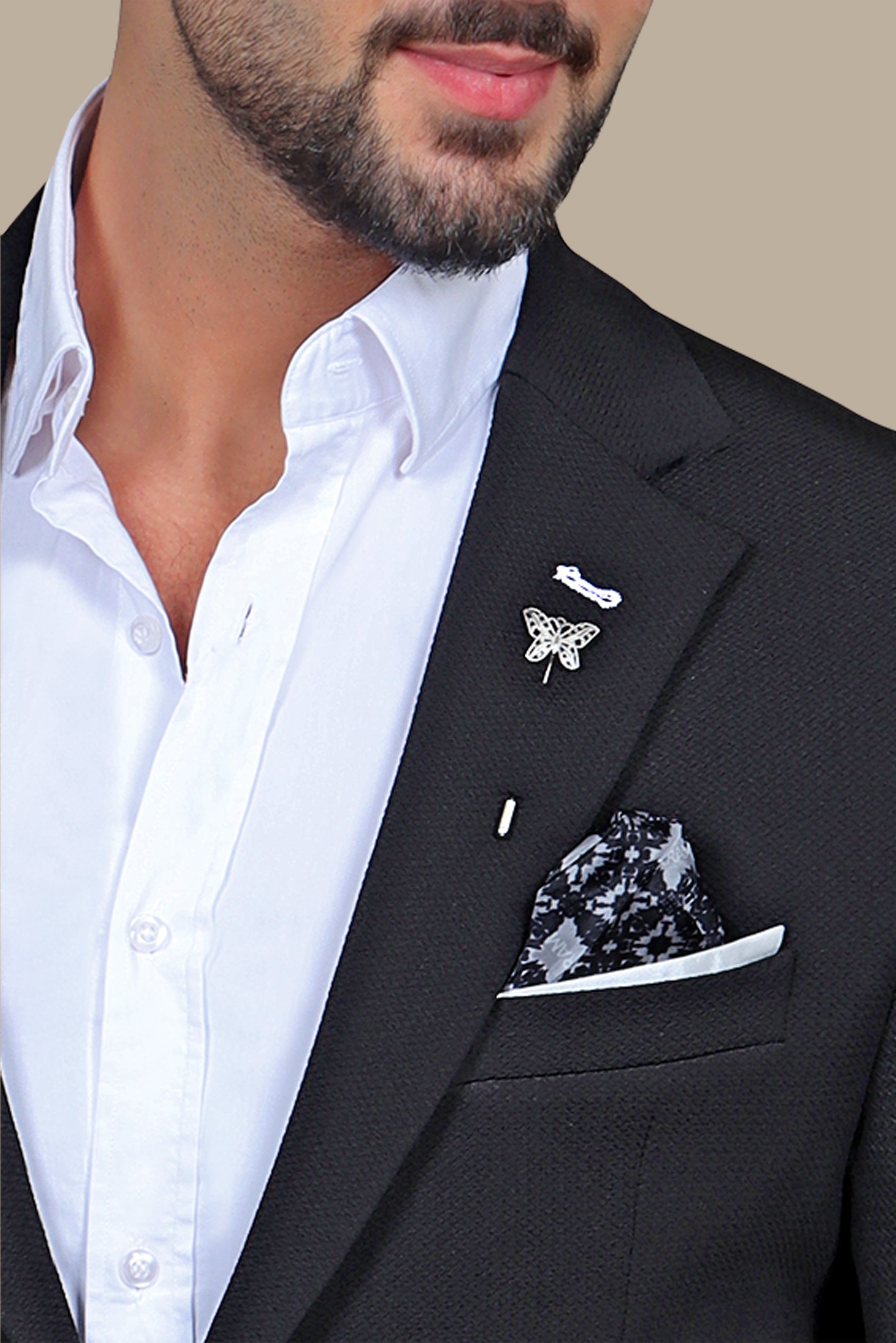 Timeless Elegance: Black Structured Notch Lapel Blazer
