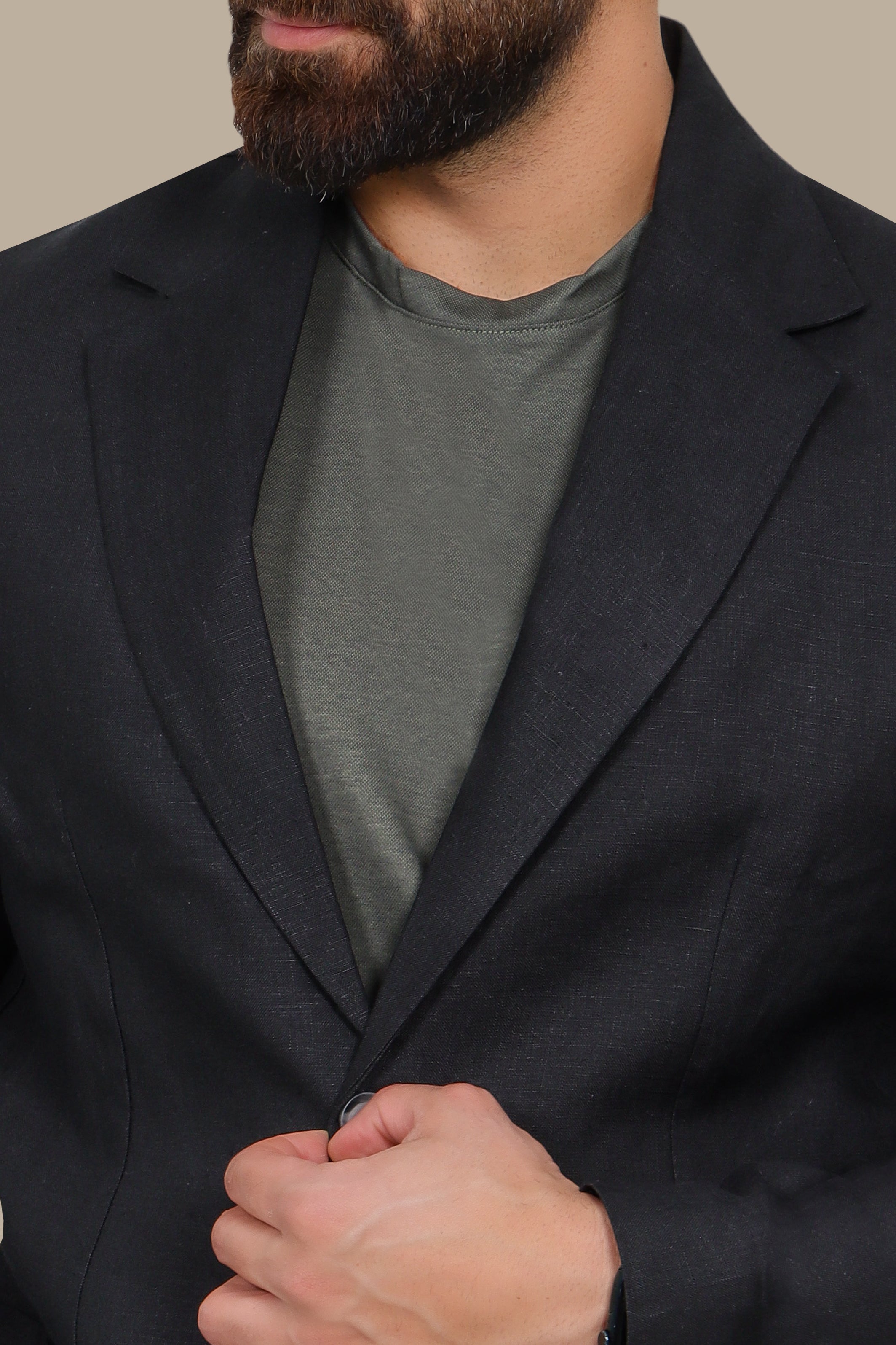 Black Blazer with Notch Lapel & Patch Pockets