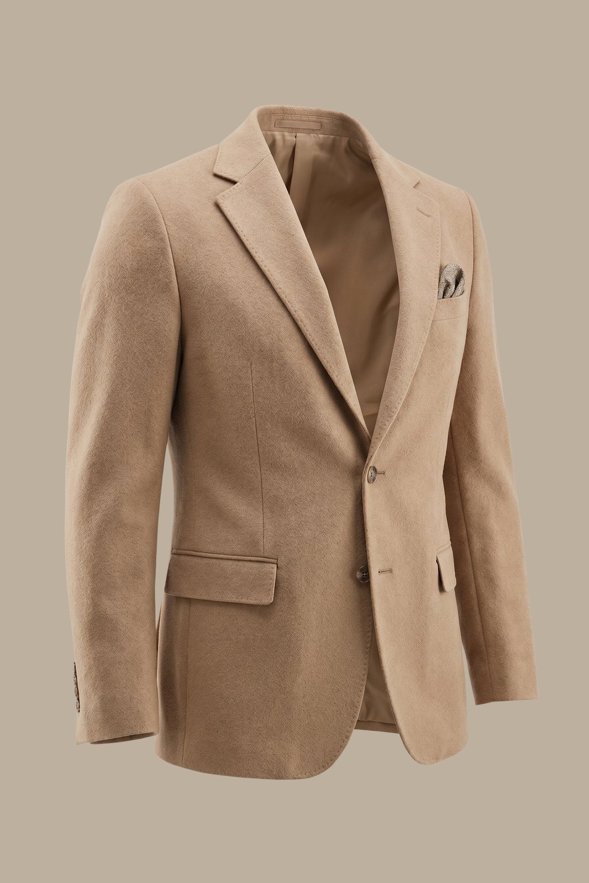 Slim Corduroy Notch Lapel Blazer Beige