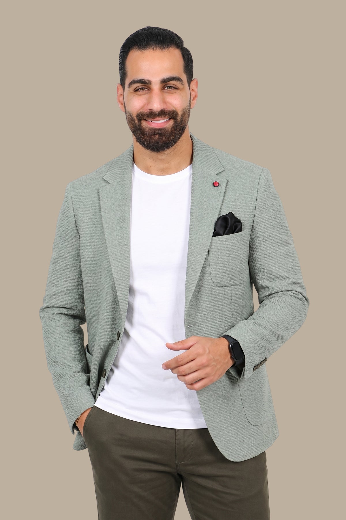 Breathable Notch Lapel Blazer Mint
