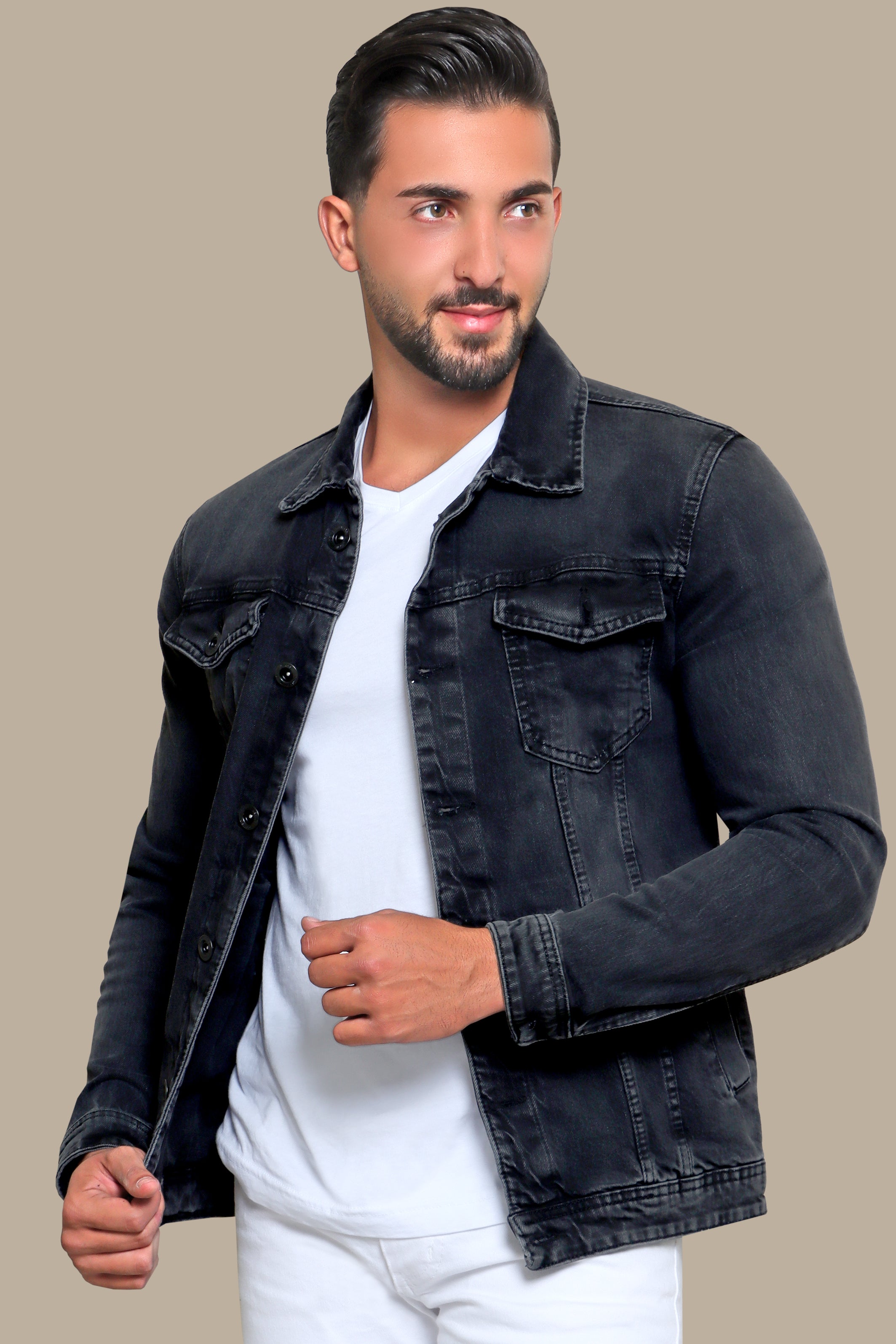 Denim jacket hot sale dark grey