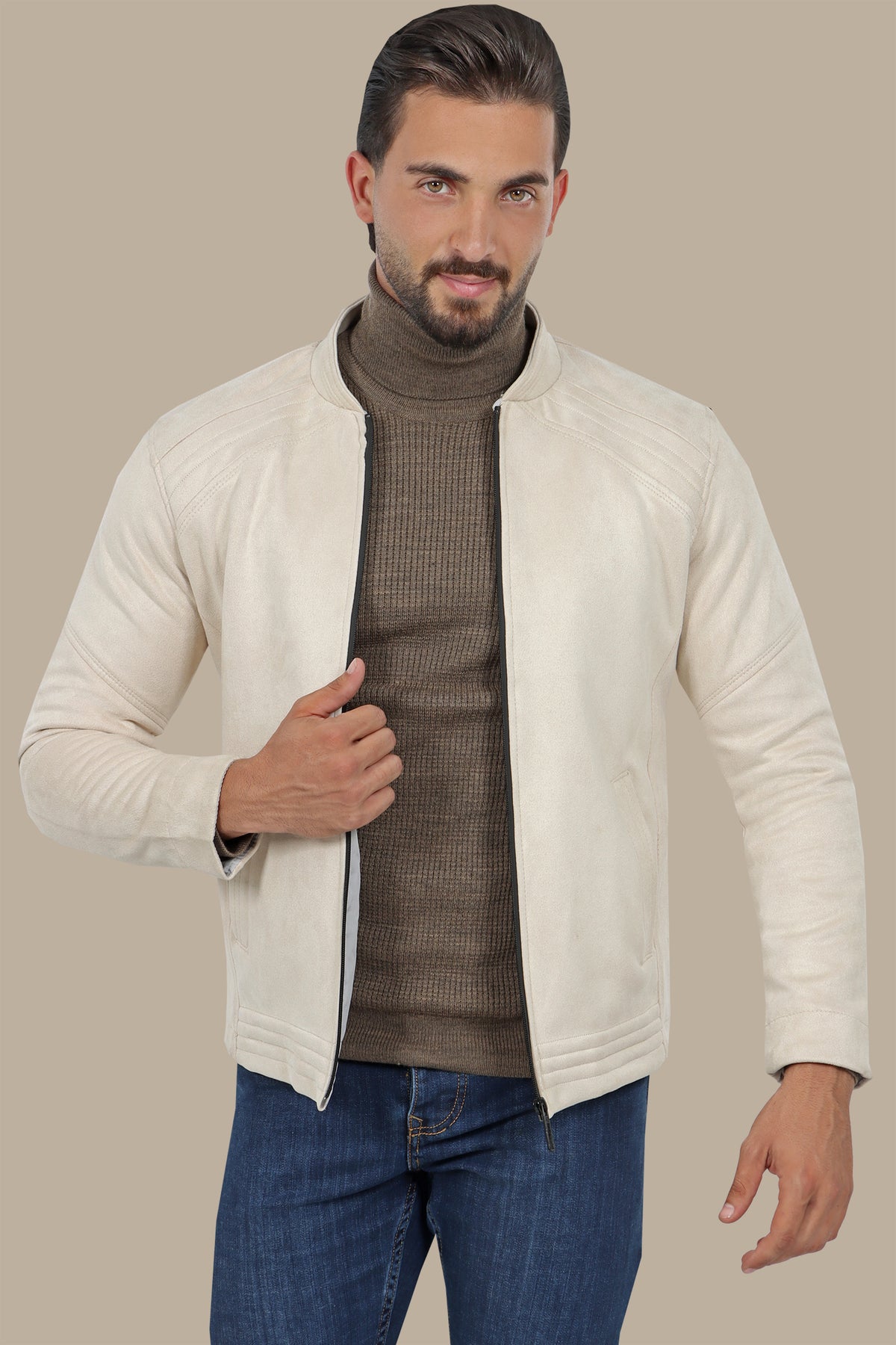 Comfort: Col Mao Faux Dan Jacket