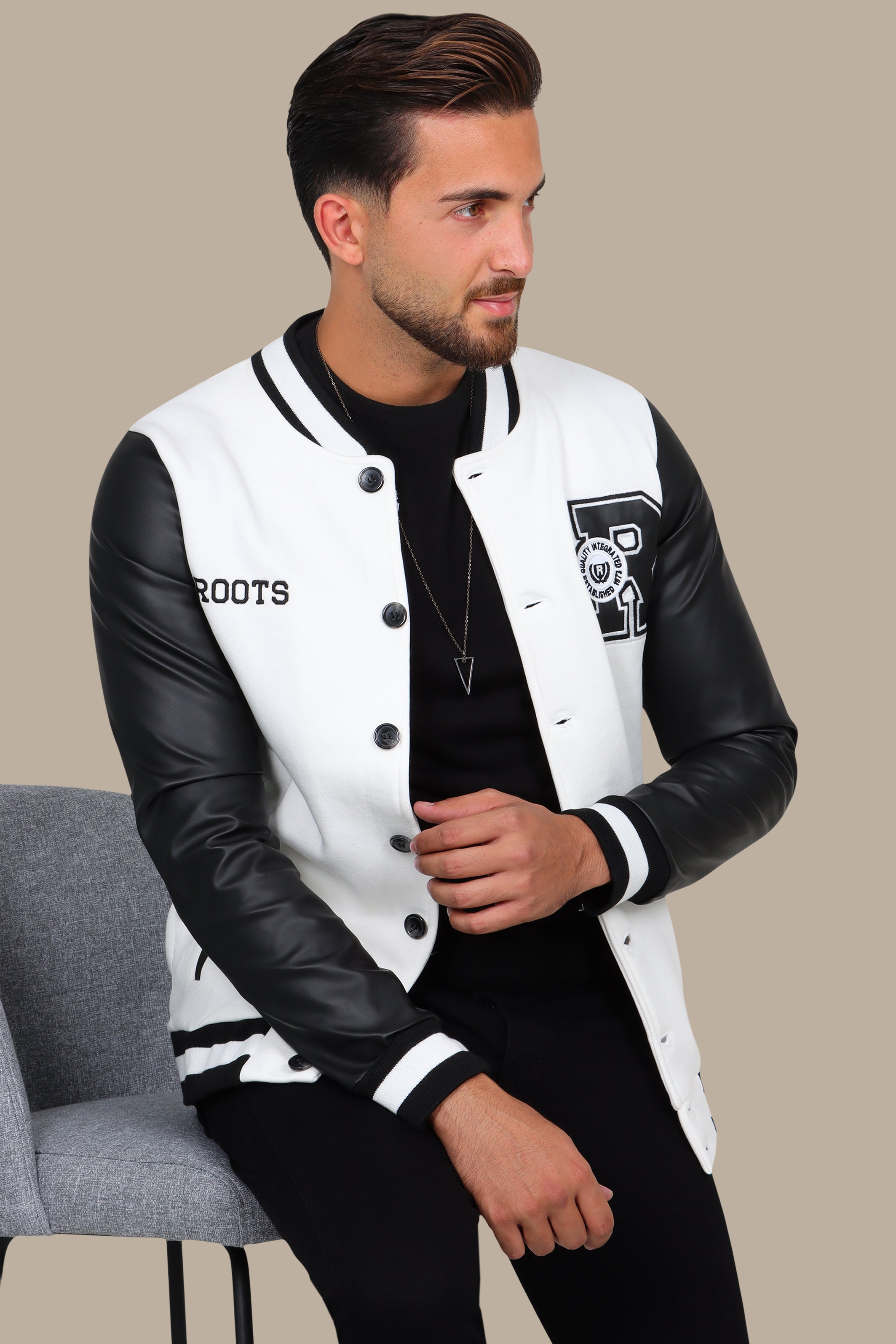 Whiteout Bomber Jacket: Patched Perfection for Your Street Style