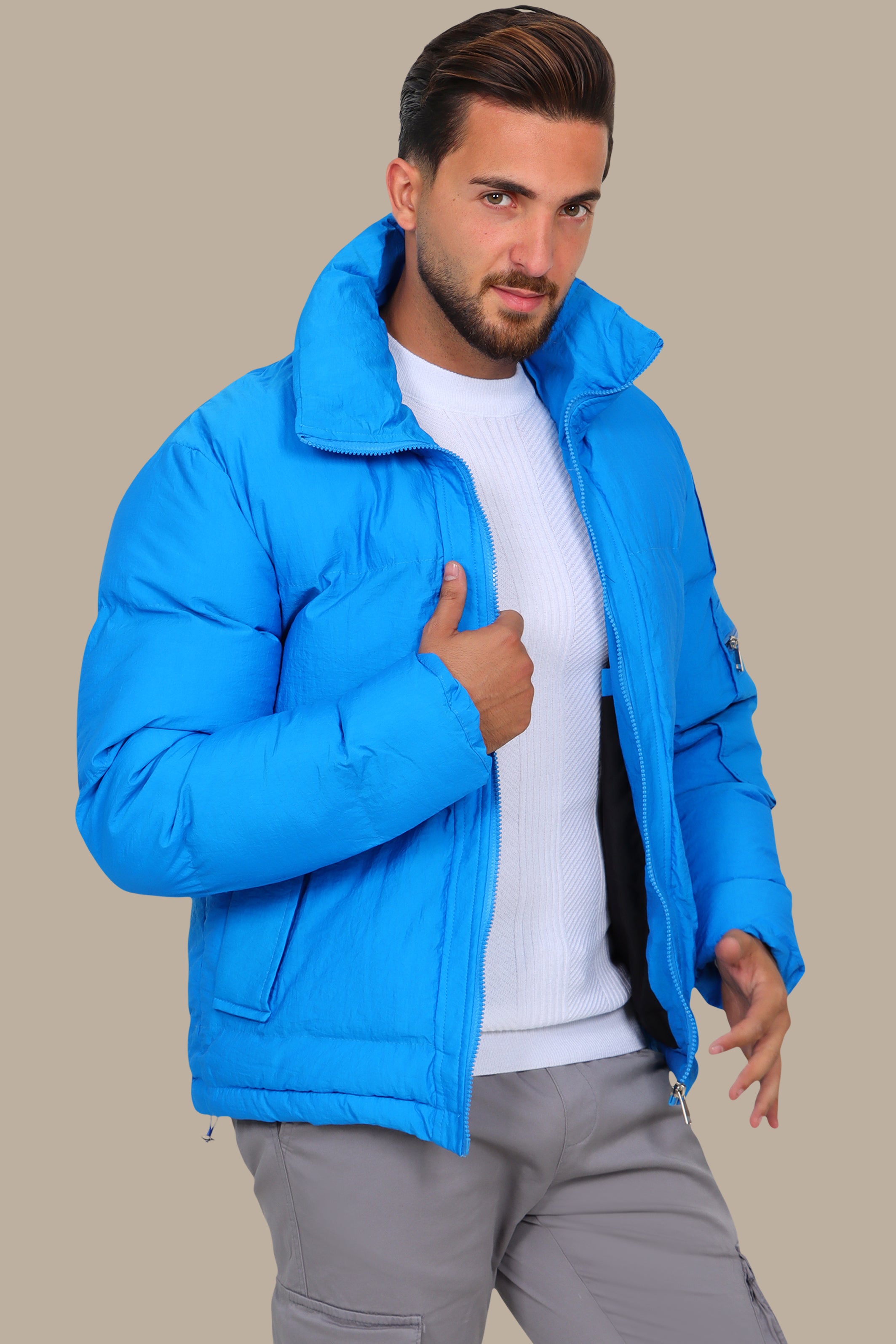 Blue Puffer Jacket – Simple & Warm