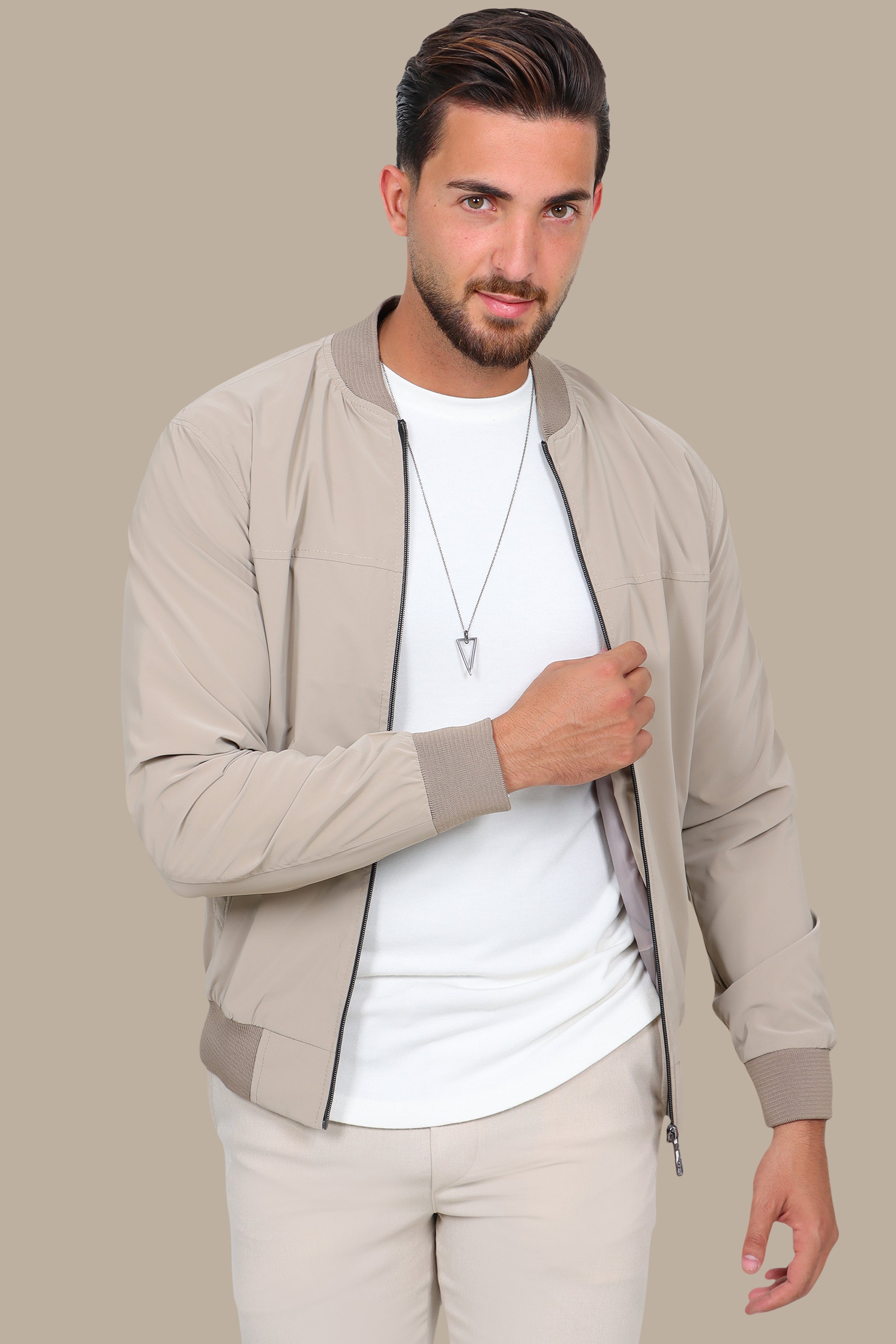 Light Brown Waterproof Blouson – Stylish & Practical