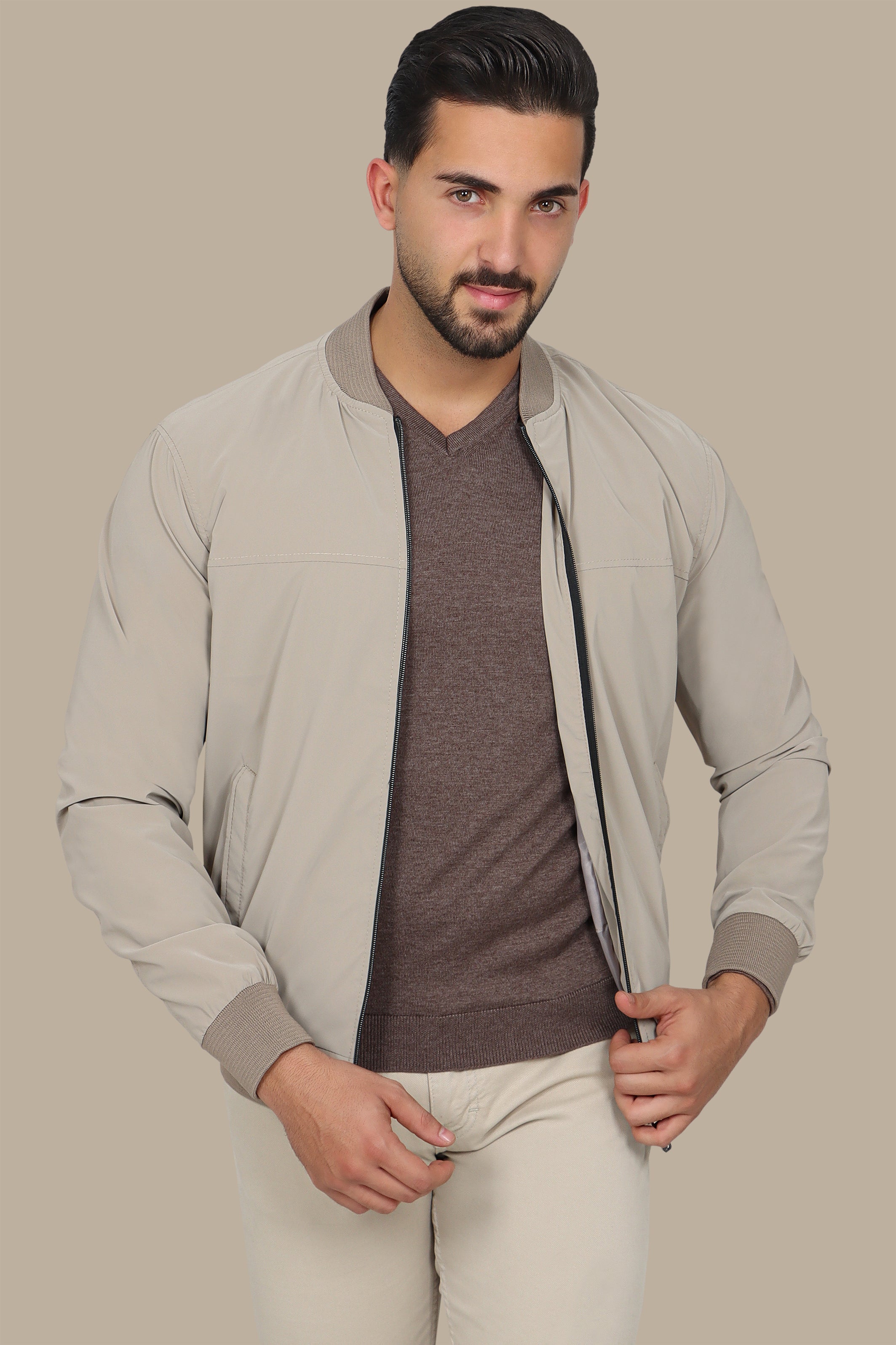 Light Brown Waterproof Blouson – Stylish & Practical