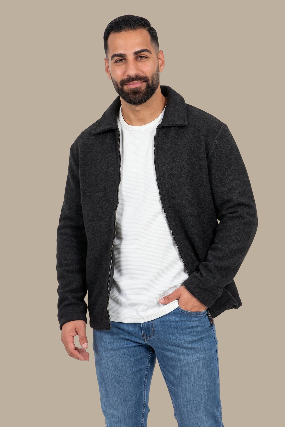 Wool Jacket with Zipper – Timeless & Refined