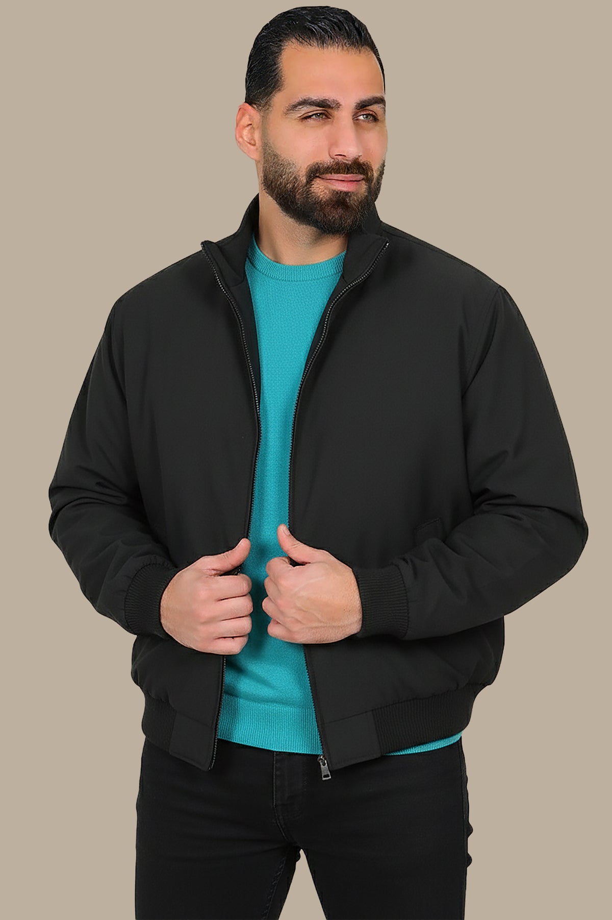 Oversized Short-Cut Jacket Black