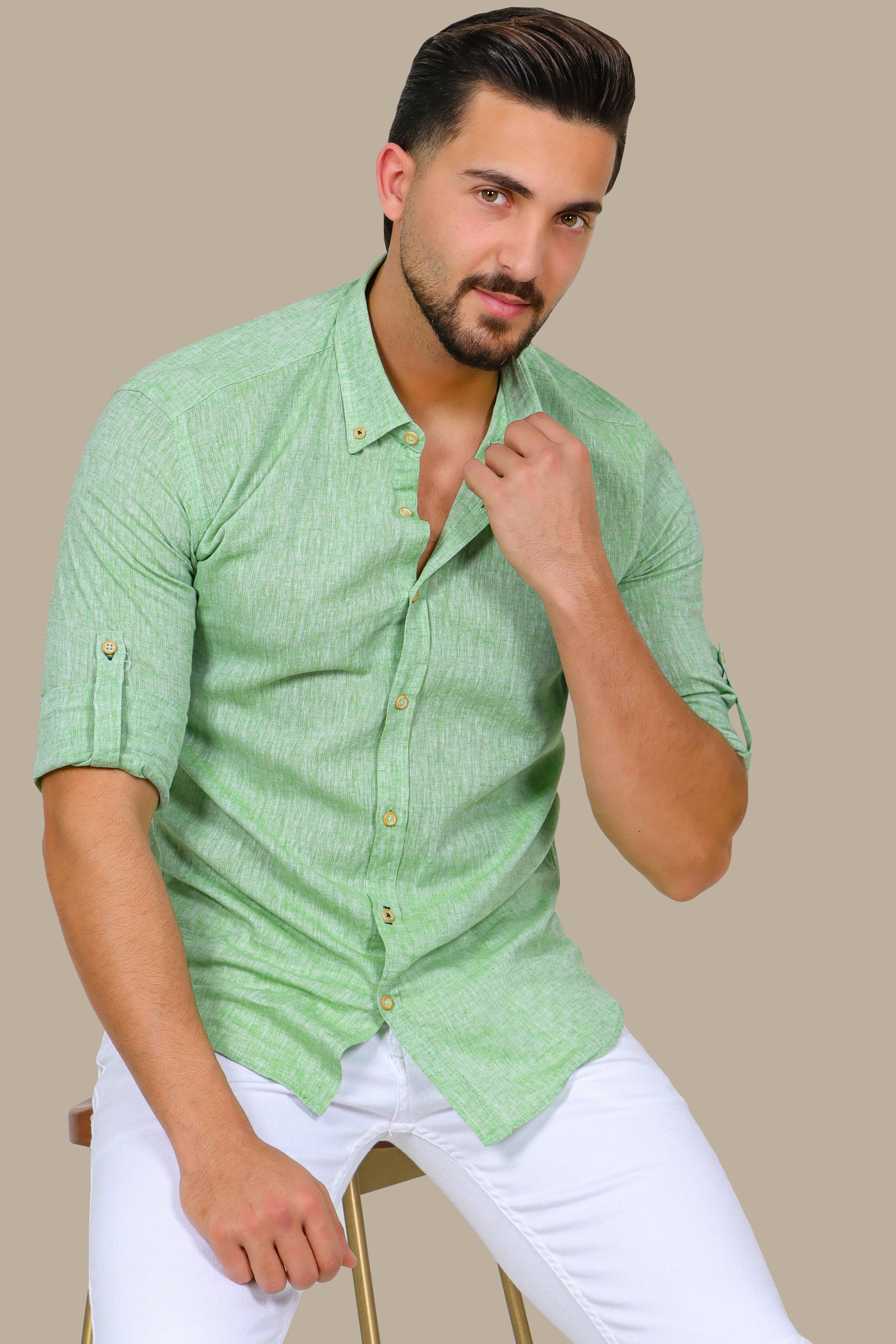 Shirt Linen Colar | Pistache