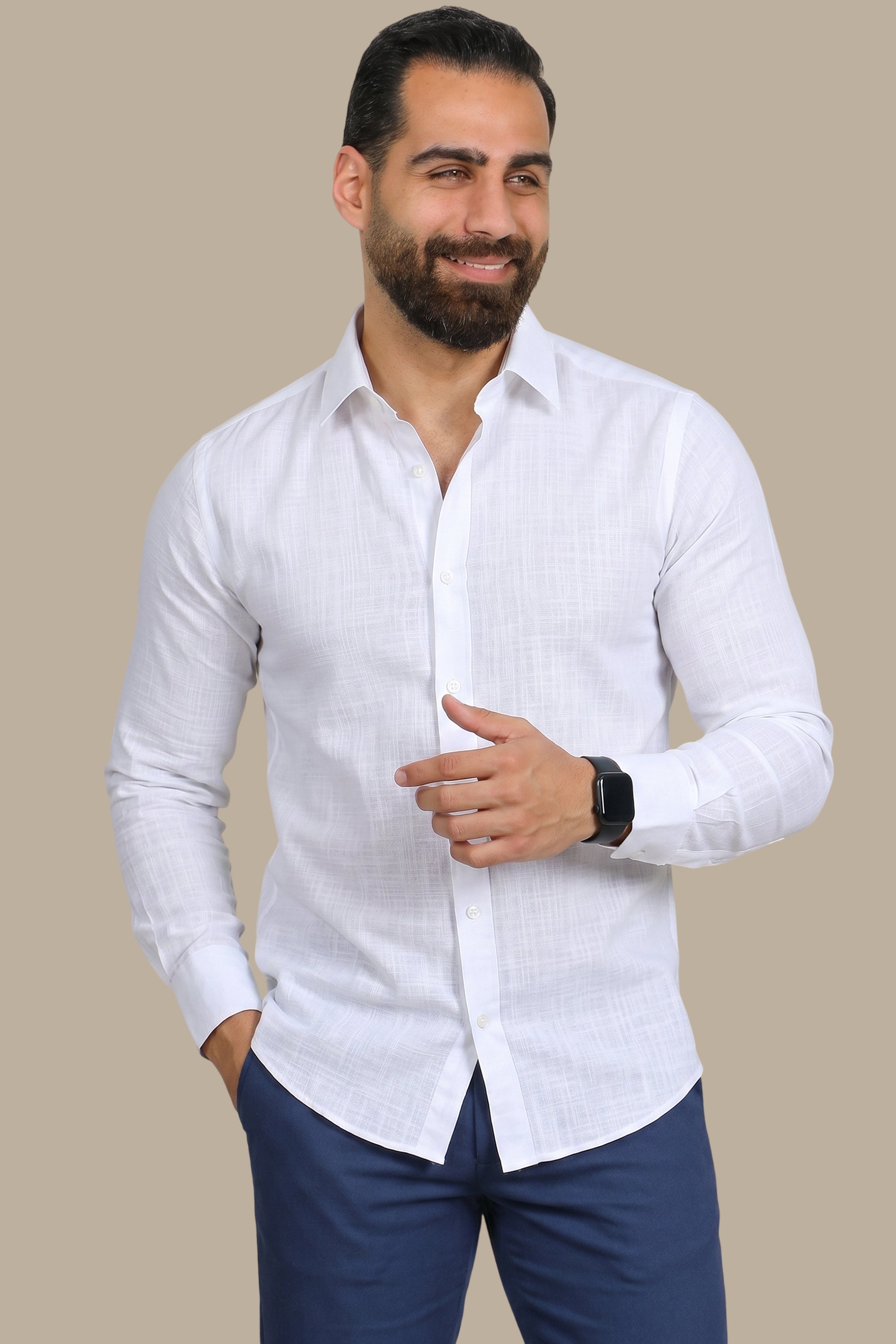 Shirt Linen Slim Fit | Off White