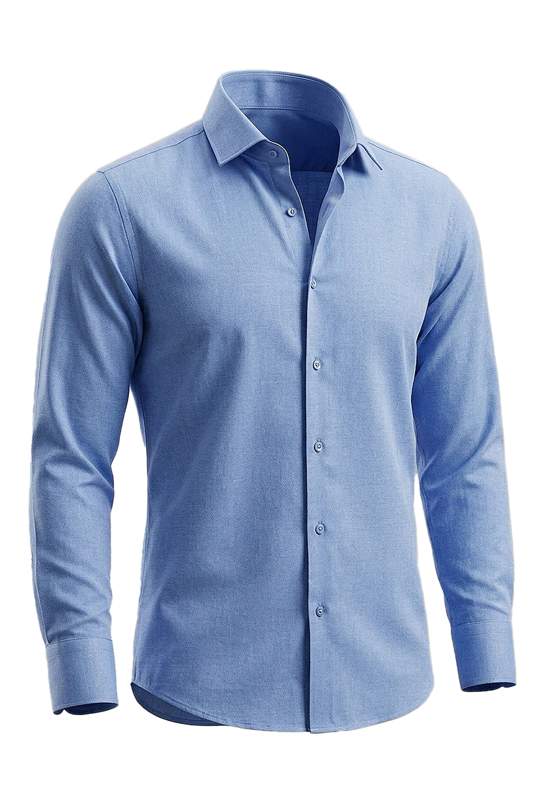 Dark Blue Chambray Slim Fit Shirt