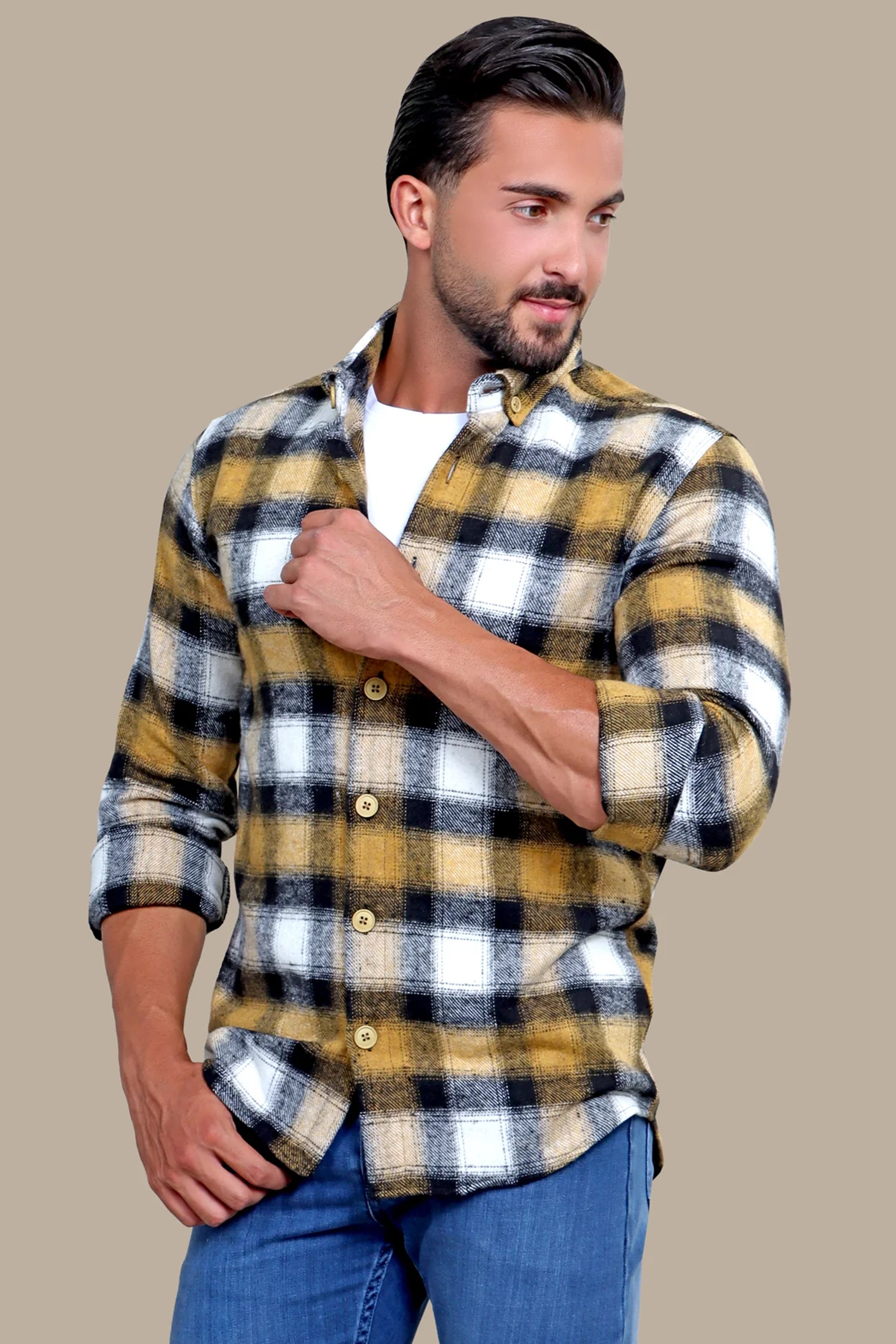 Yellow Checked Overshirt
