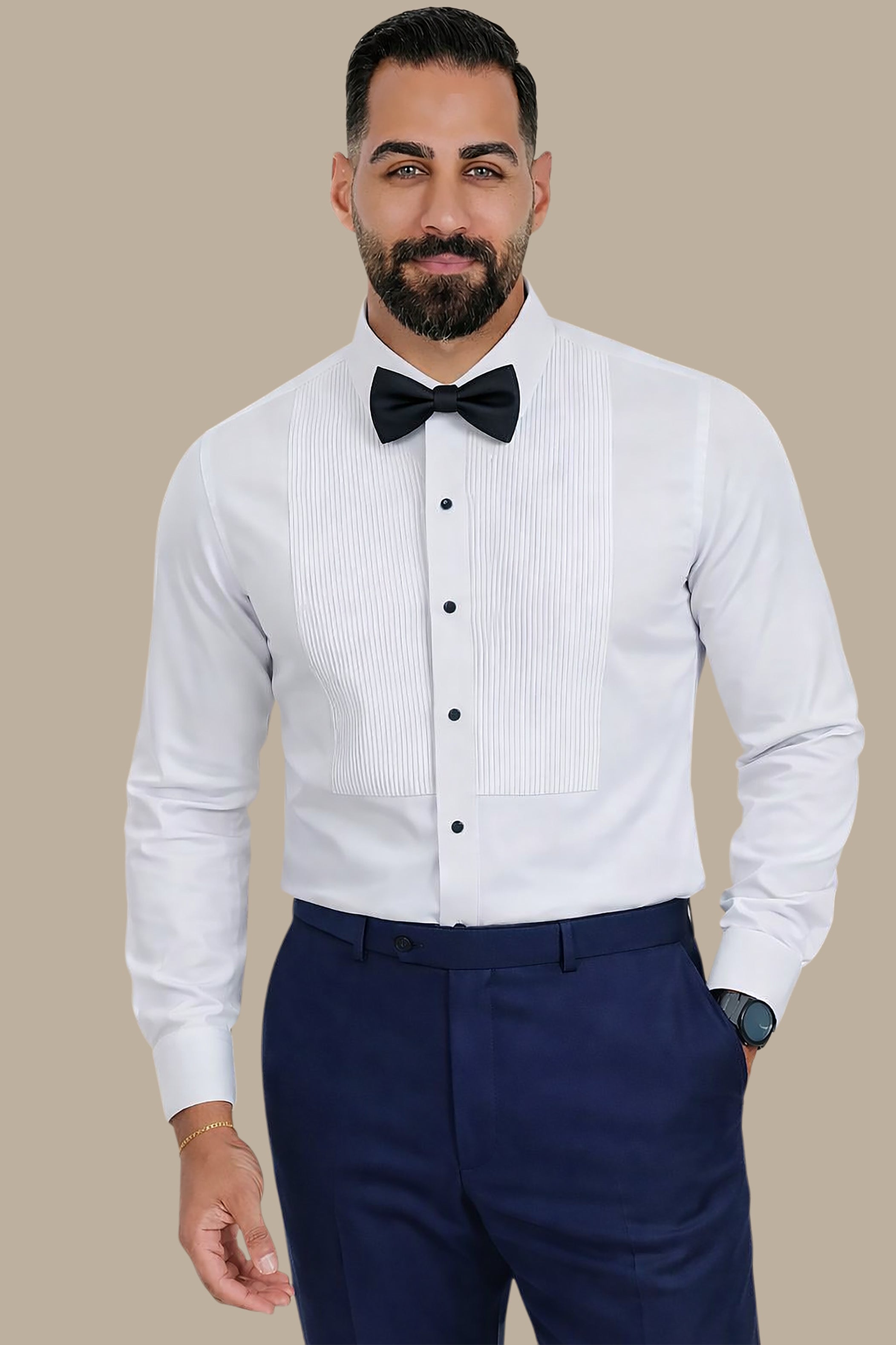 White Plissé Shirt