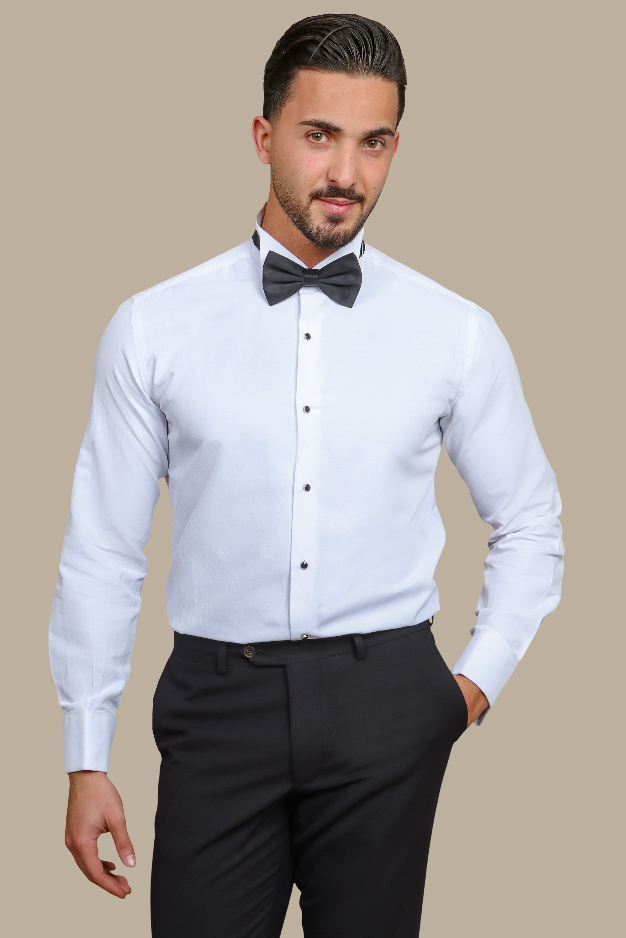 Sleek and Stylish: White Shirt with Hidden Pleats