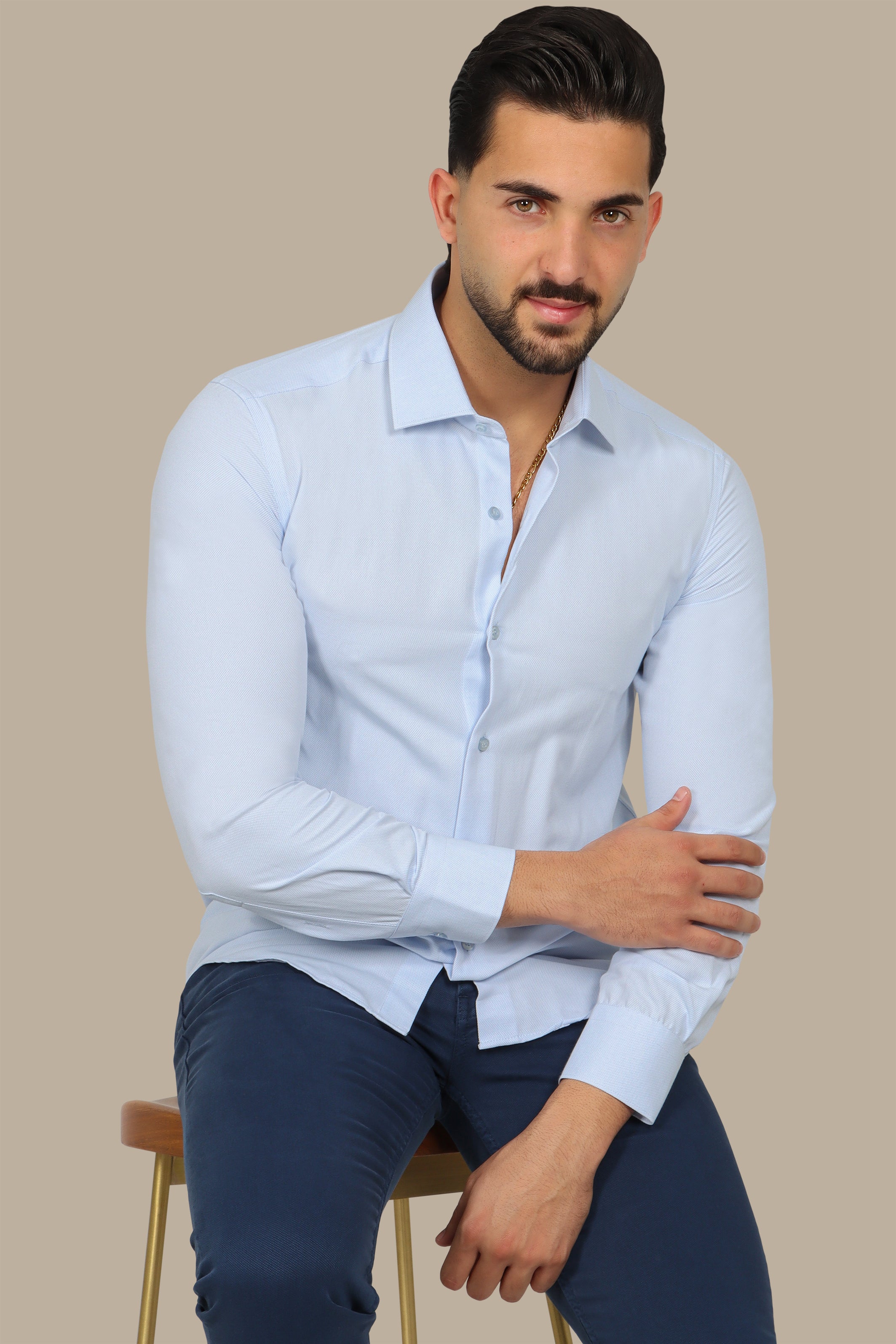 Light Blue Slim Oxford Shirt