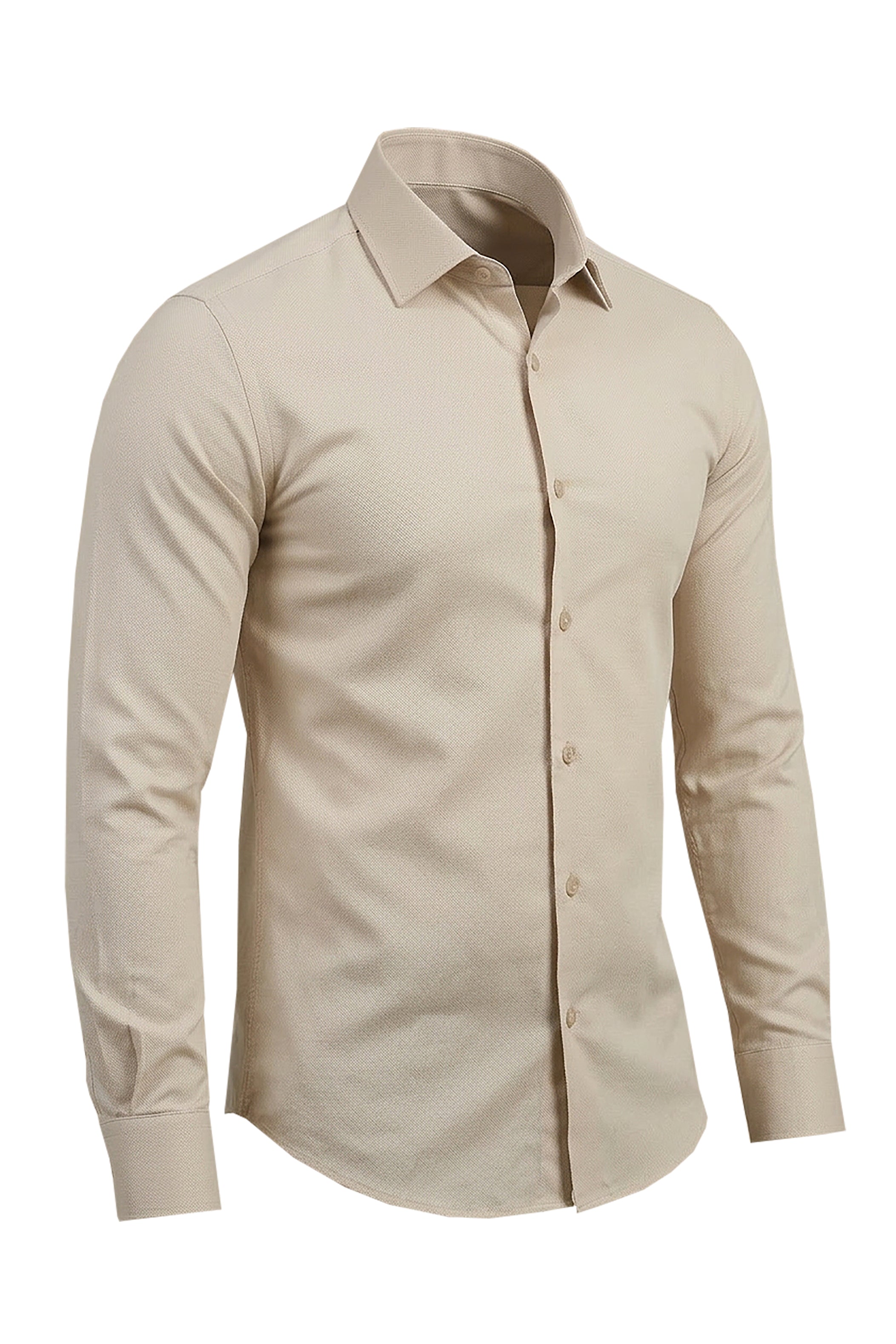 Dark Beige Slim Fit Oxford Shirt