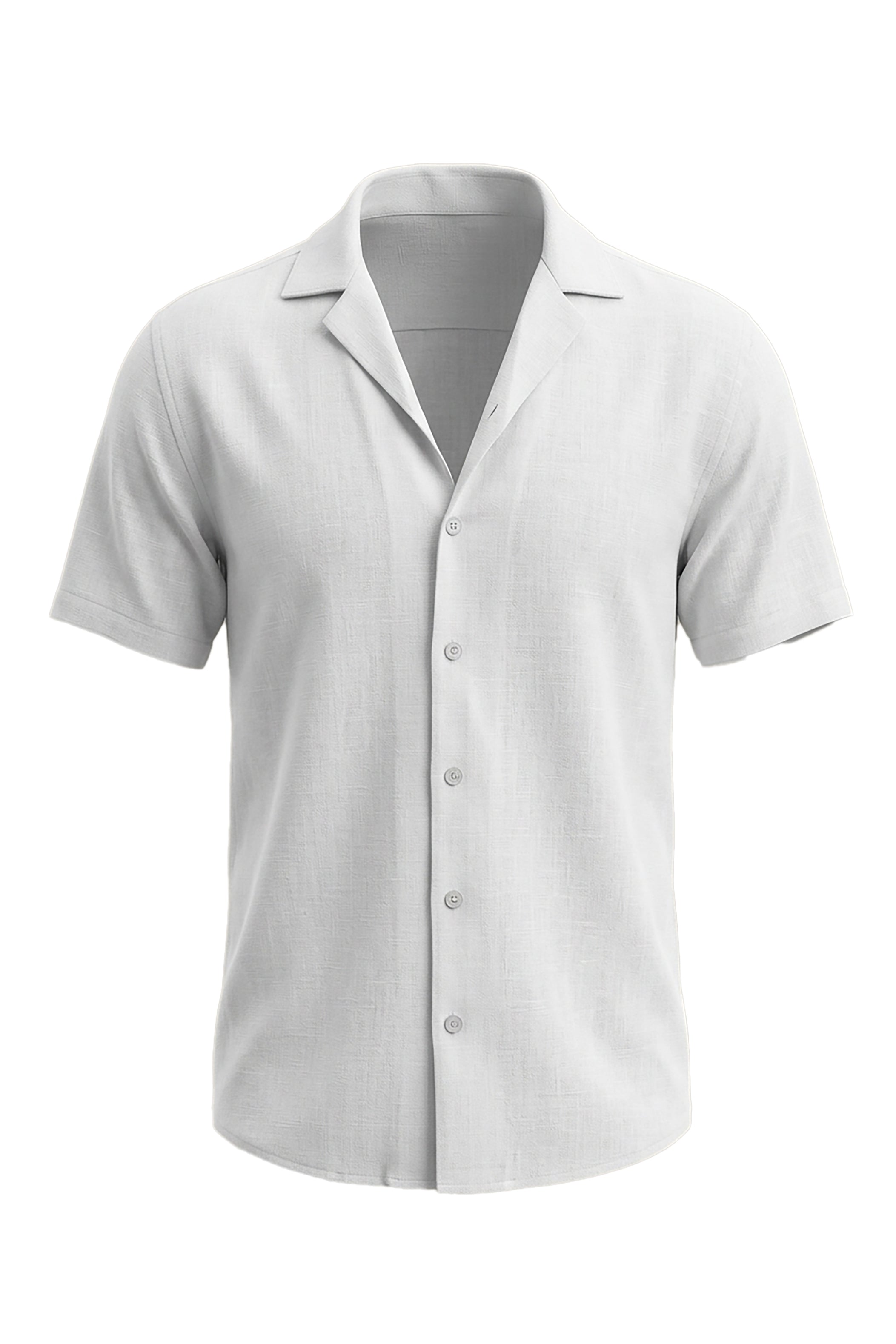 Classic Ease: White Crepe Short-Sleeve Shirt