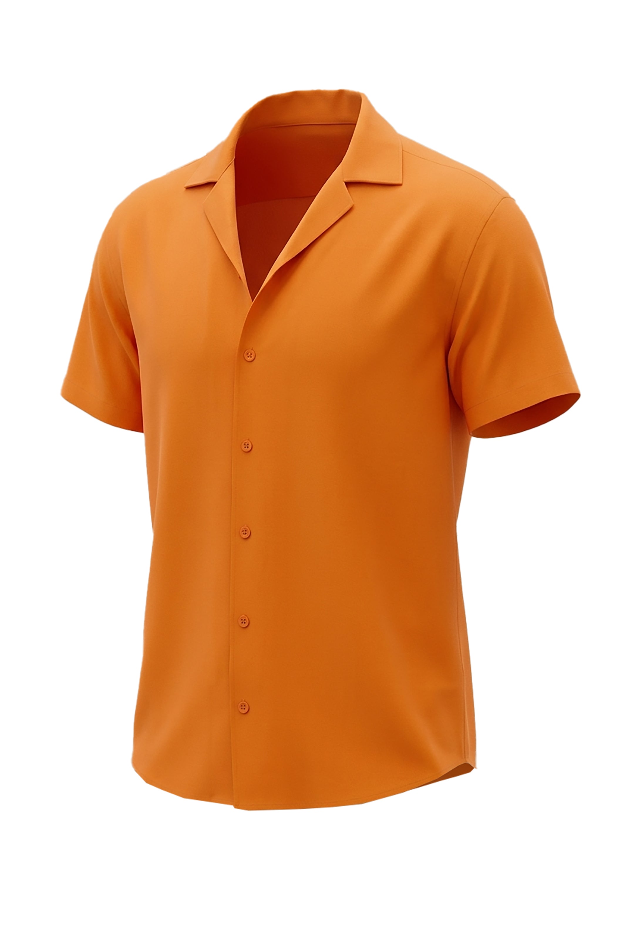 Warm Horizon: Short-Sleeve Crepe Shirt in Orange