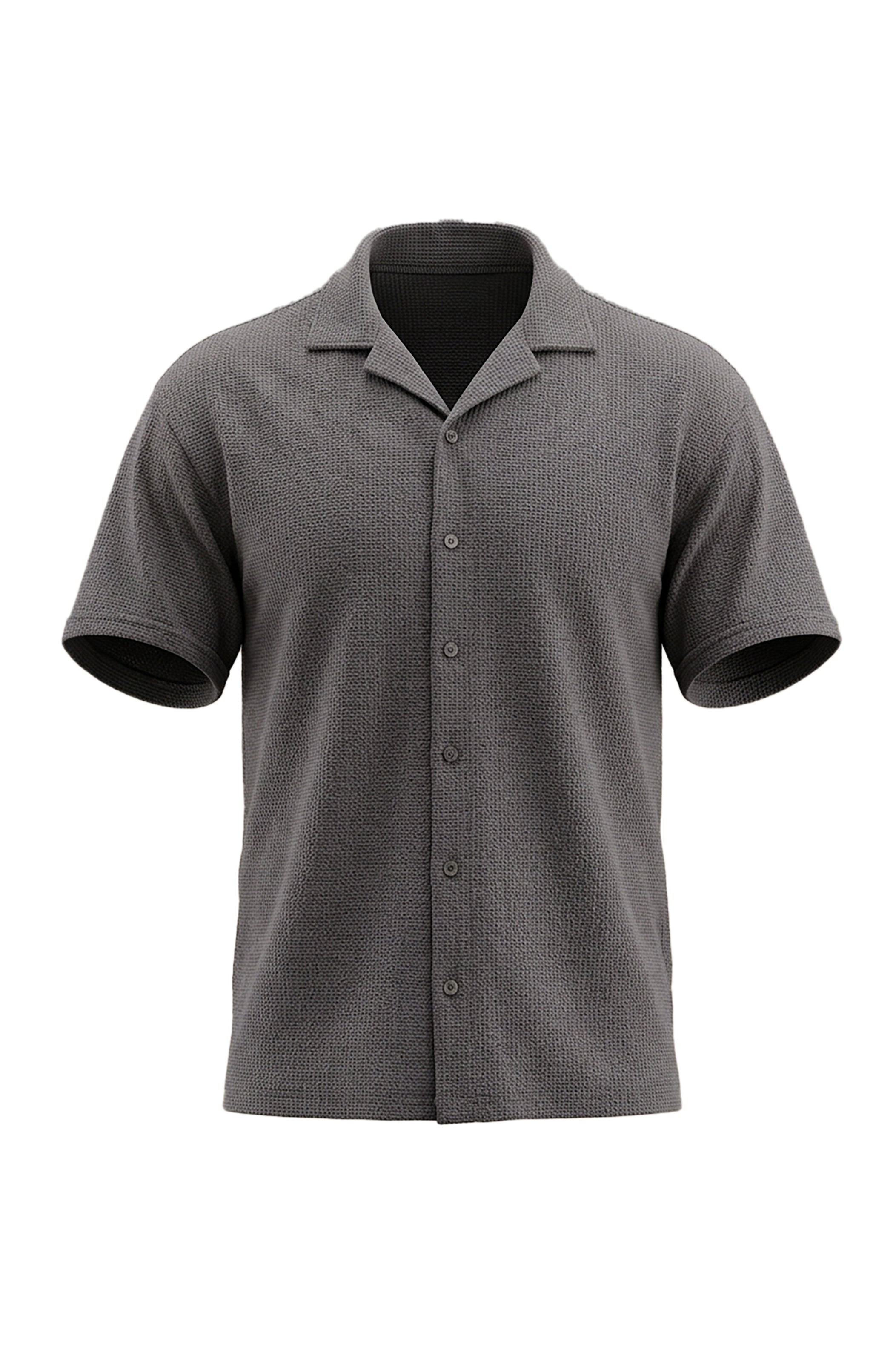 Grey Short-Sleeve Shirt – Regular Fit