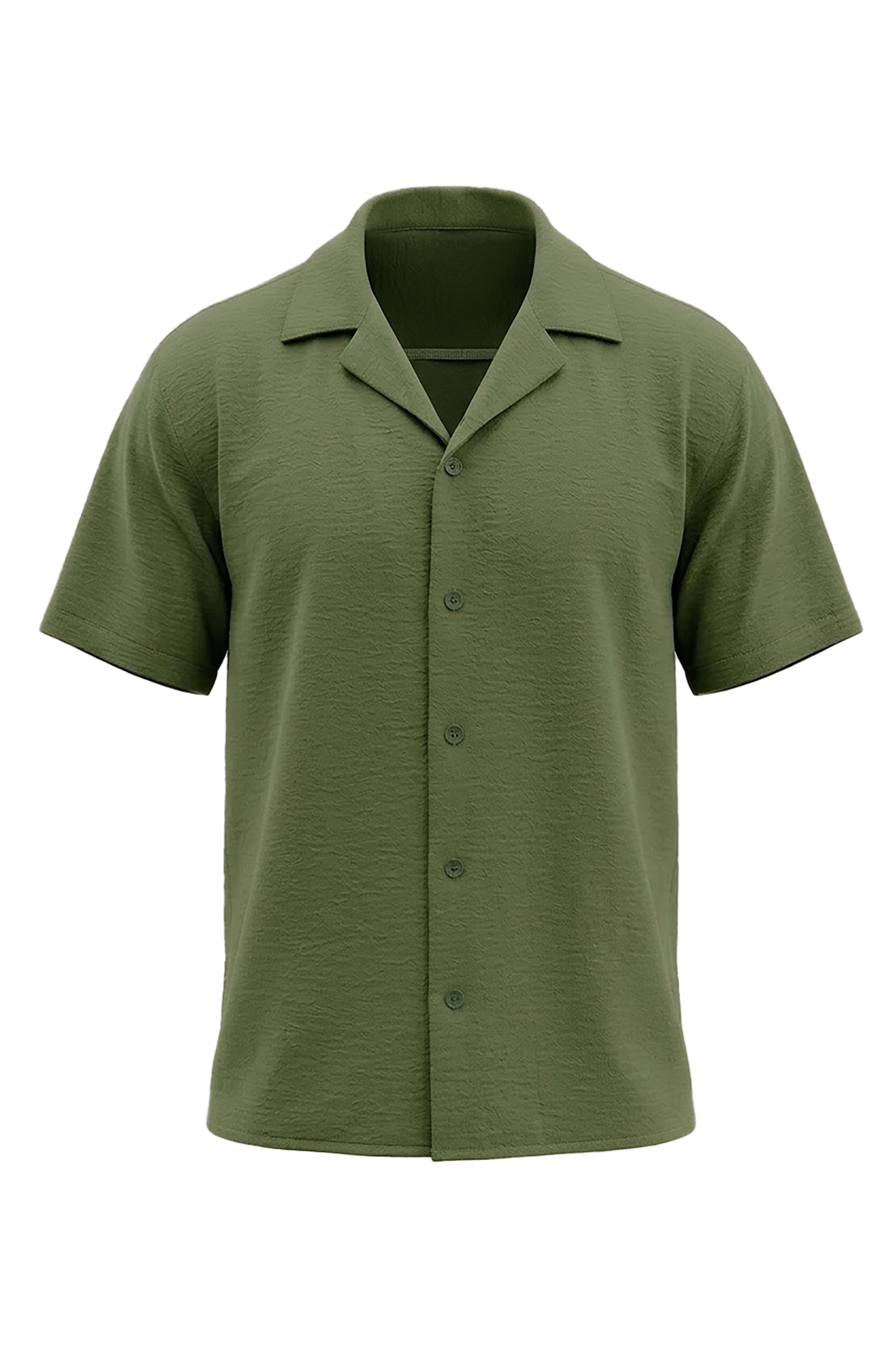 Effortless Comfort: Short-Sleeve Linen Aerobin Shirt in Green