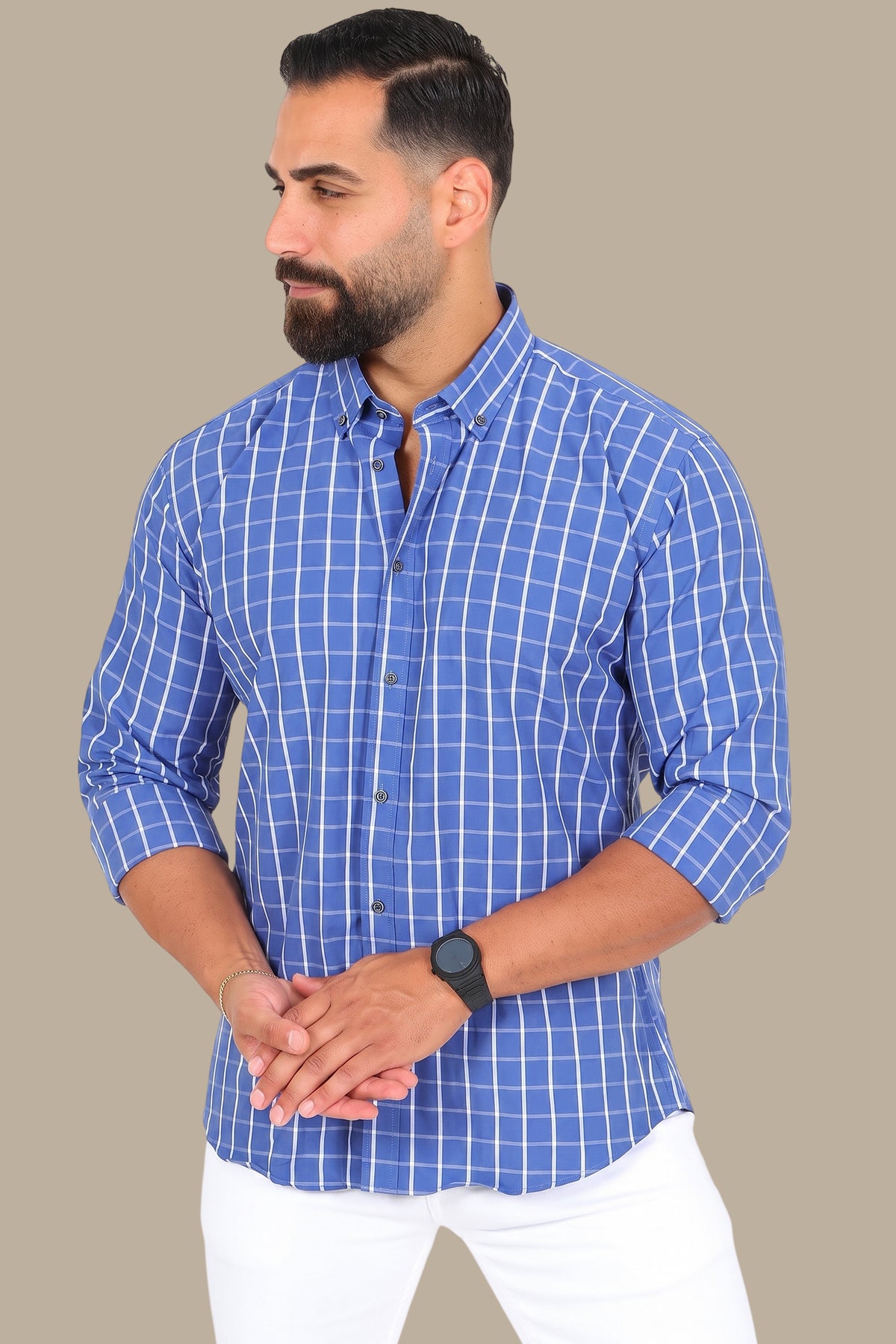 Shirt Medium Checkered Button Down