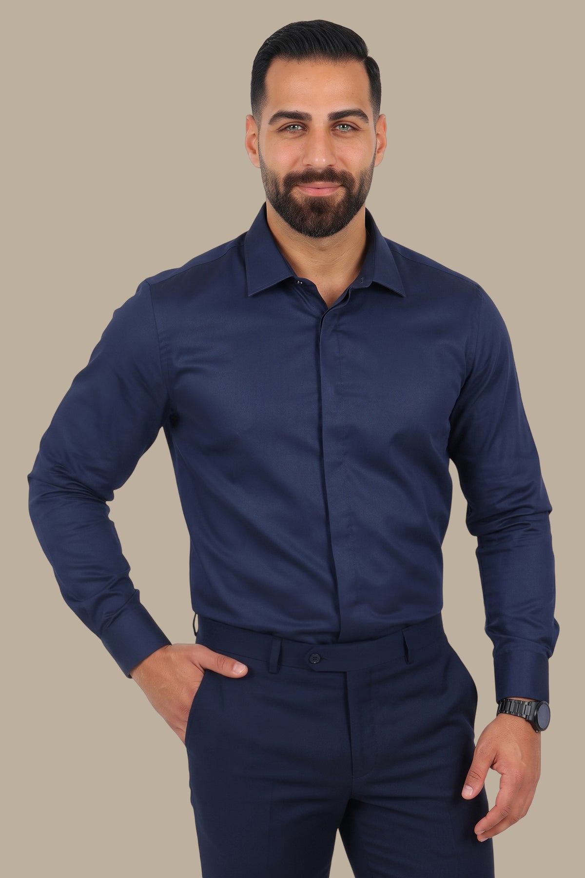 Tuxedo Hidden Button Shirt